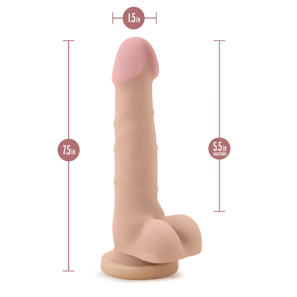 Au Naturel By Blush® | Realistic Beige 7.5-Inch Long Dildo With Balls & Suction Cup Base、mySite、bottomscart