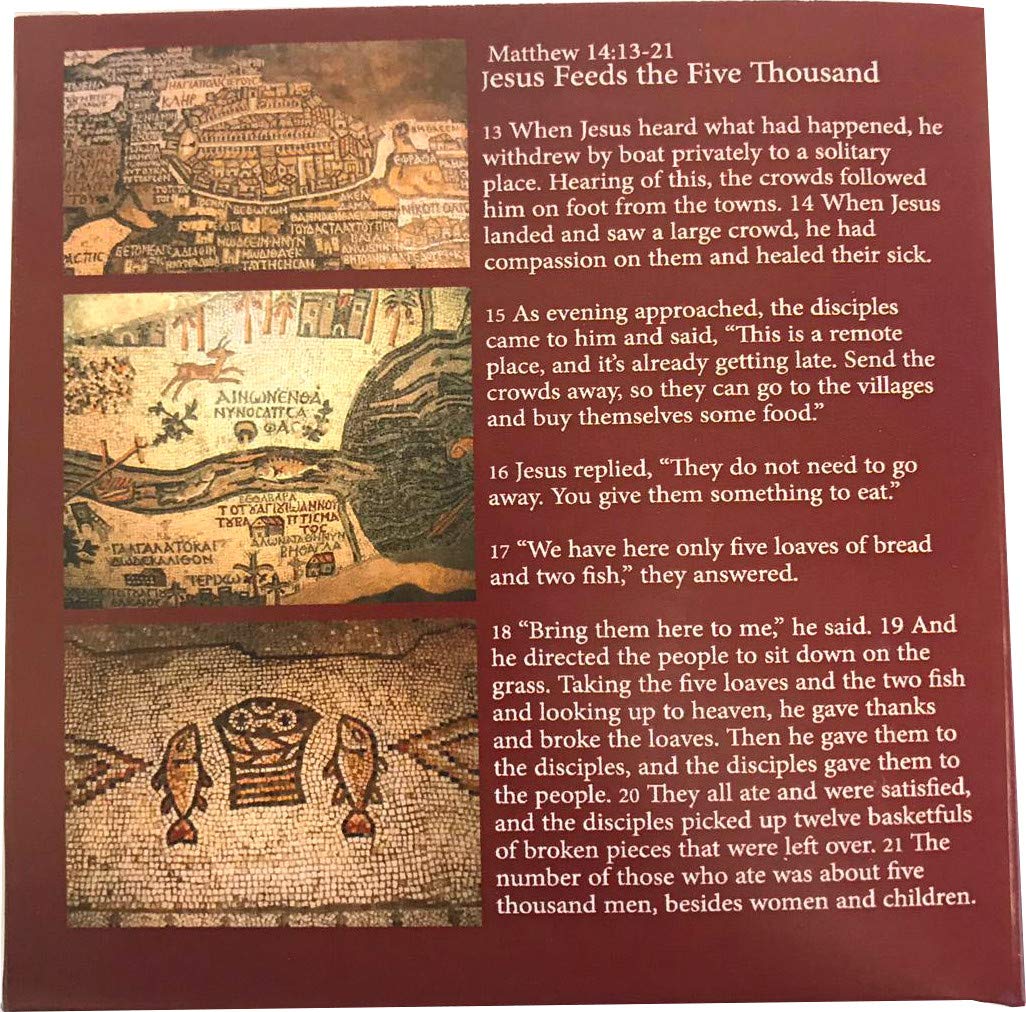  Holy Land Market Fish and Bread Multiplication - Two Fish and Five Loaves Carved from Olive Wood of Bethlehem (3.5 inch Plate)、mySite、elrpsem3k