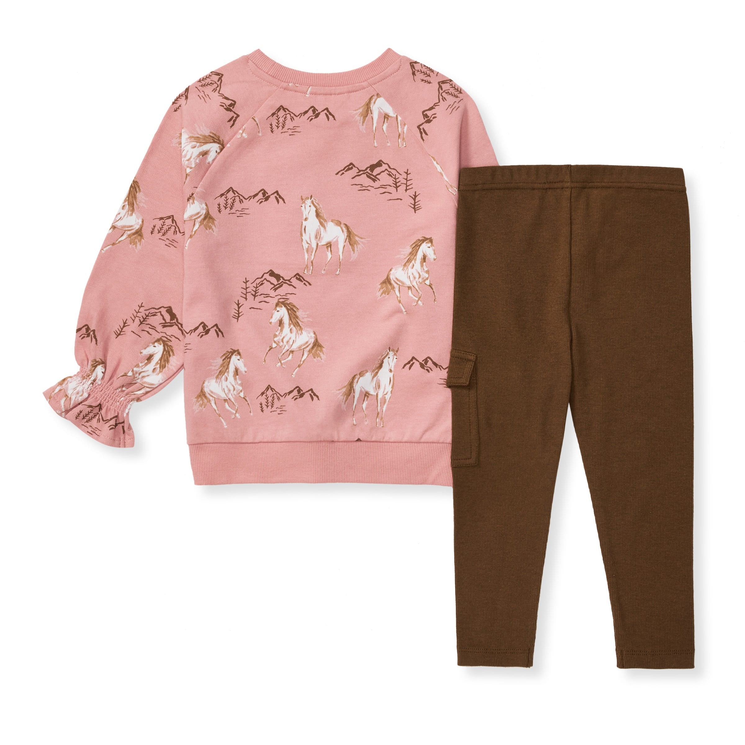 Horse Love Organic Girl Shirt and Pants Set、mySite、g9winljtr