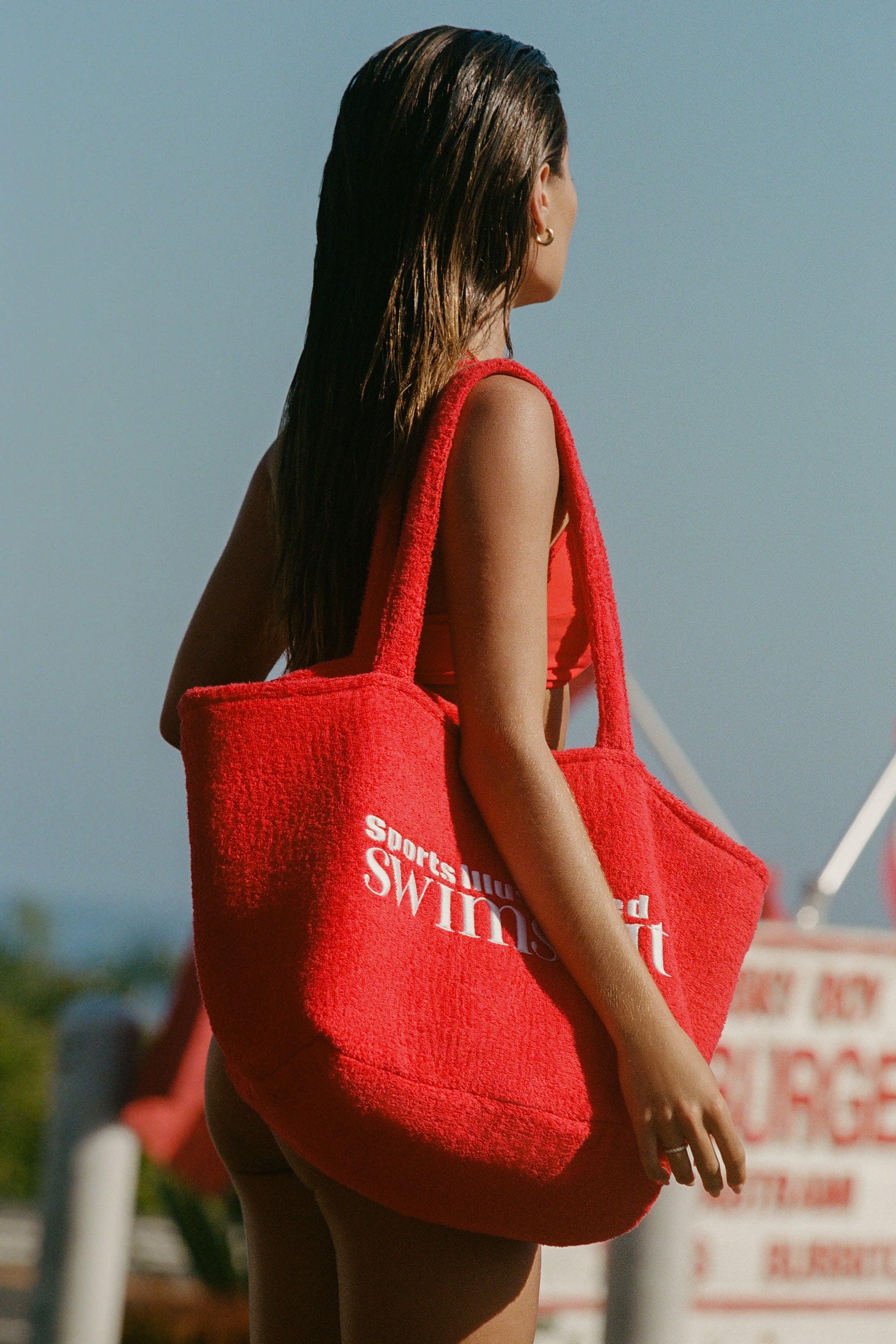  Towelling Tote Bag in Fiery Red、mySite、sugarbowlscore