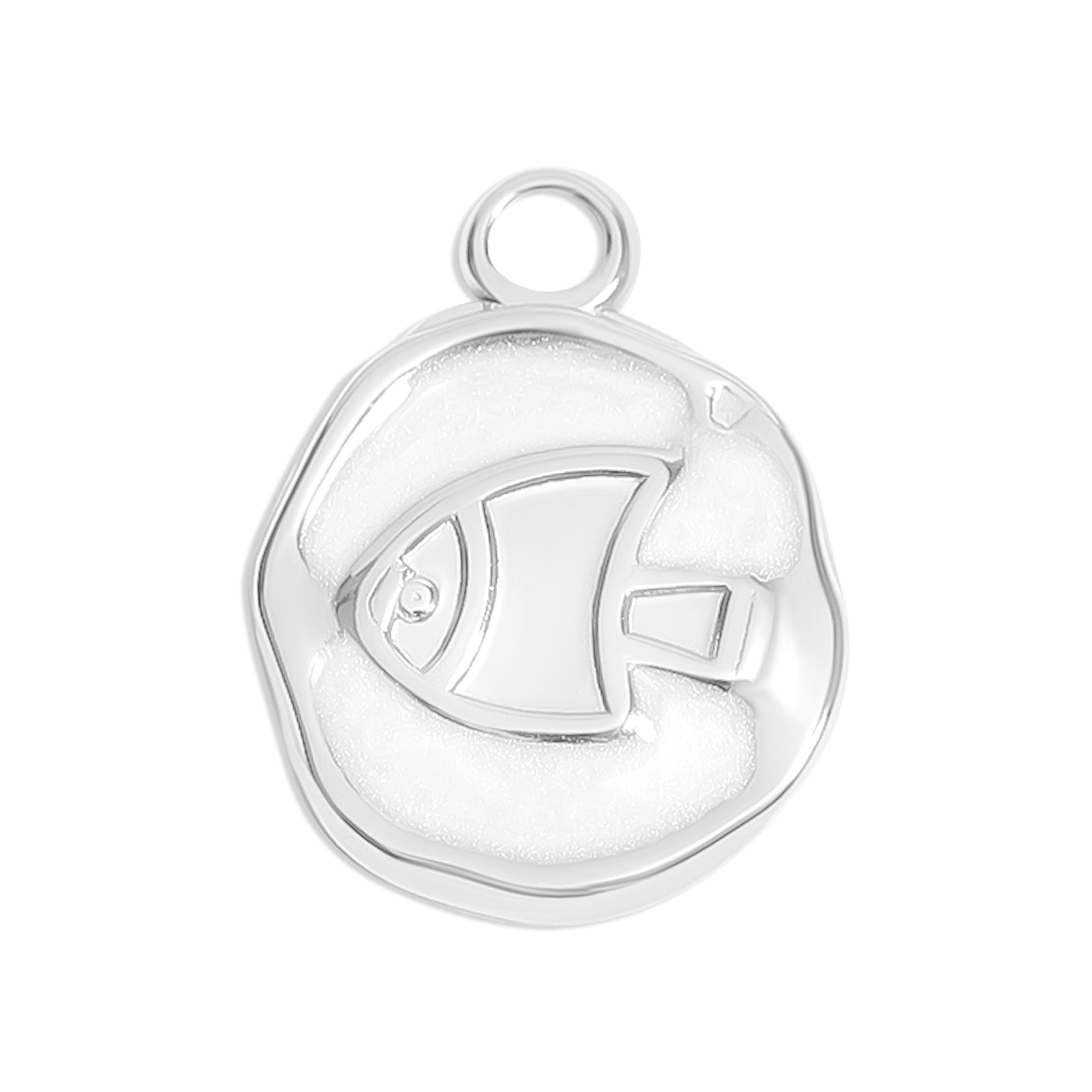 18K Gold PVD Fish White Epoxy Charm / PDL0221、mySite、dreamappss