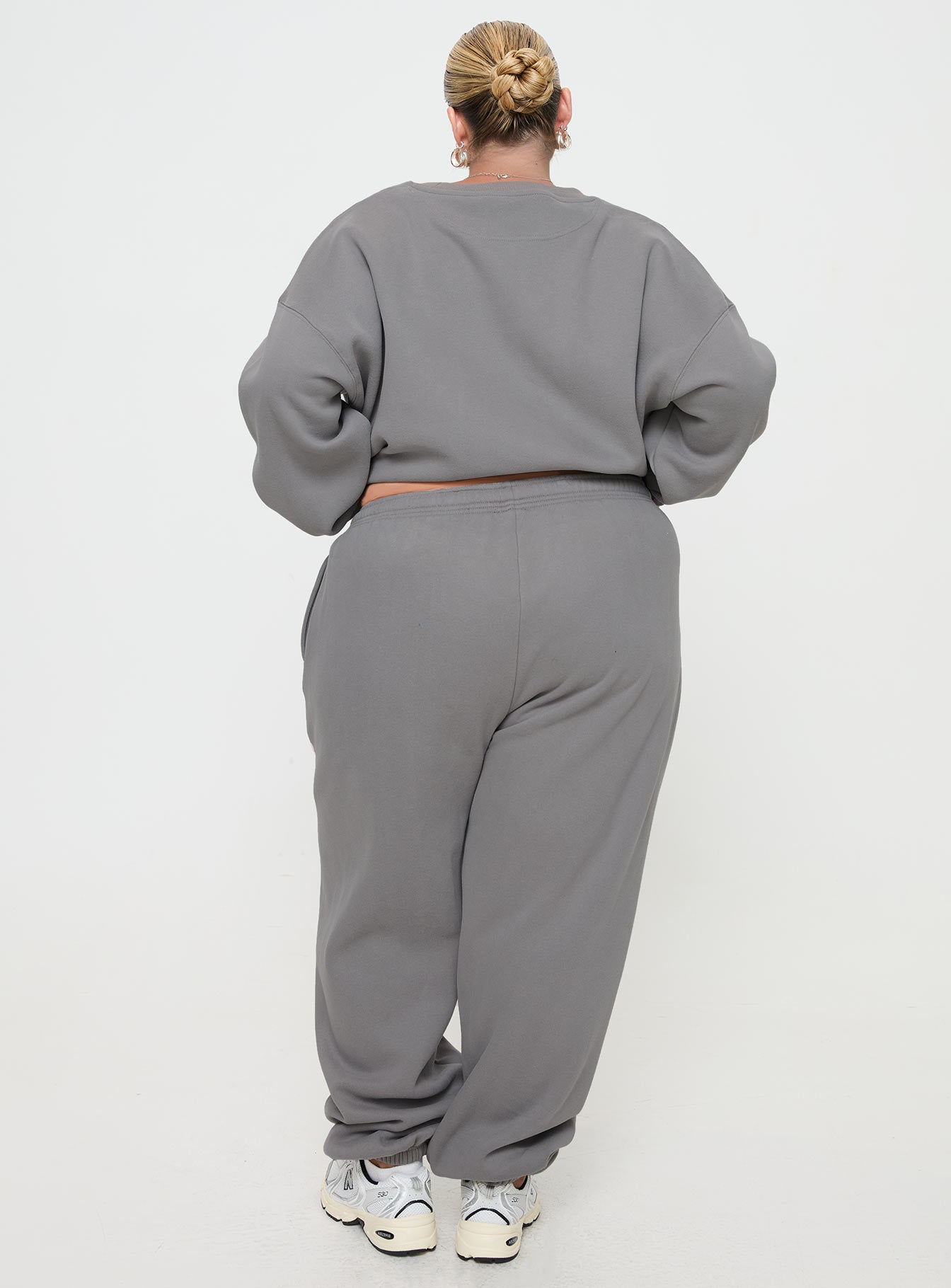 Princess Polly Track Pants Puff Text Charcoal Curve、mySite、solidvoid
