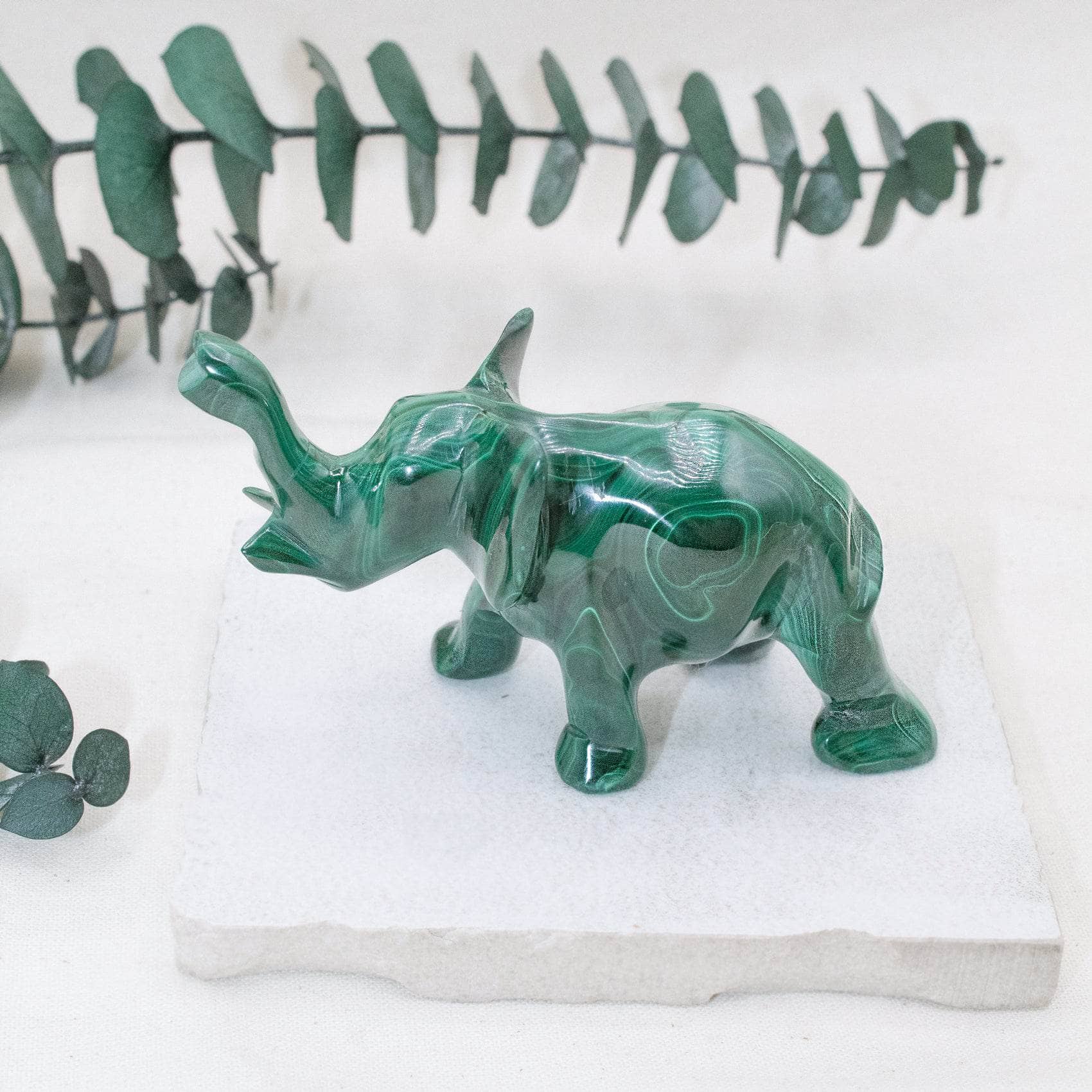 Genuine Malachite Elephants - Hand Carved - 1 of a Kind、mySite、hinf8tx79