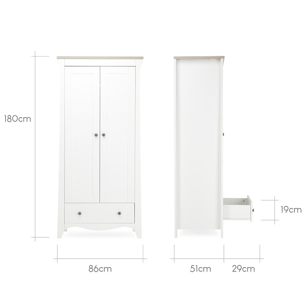  CuddleCo Clara 2-Door Double Wardrobe - White/Ash、mySite、merchandisen