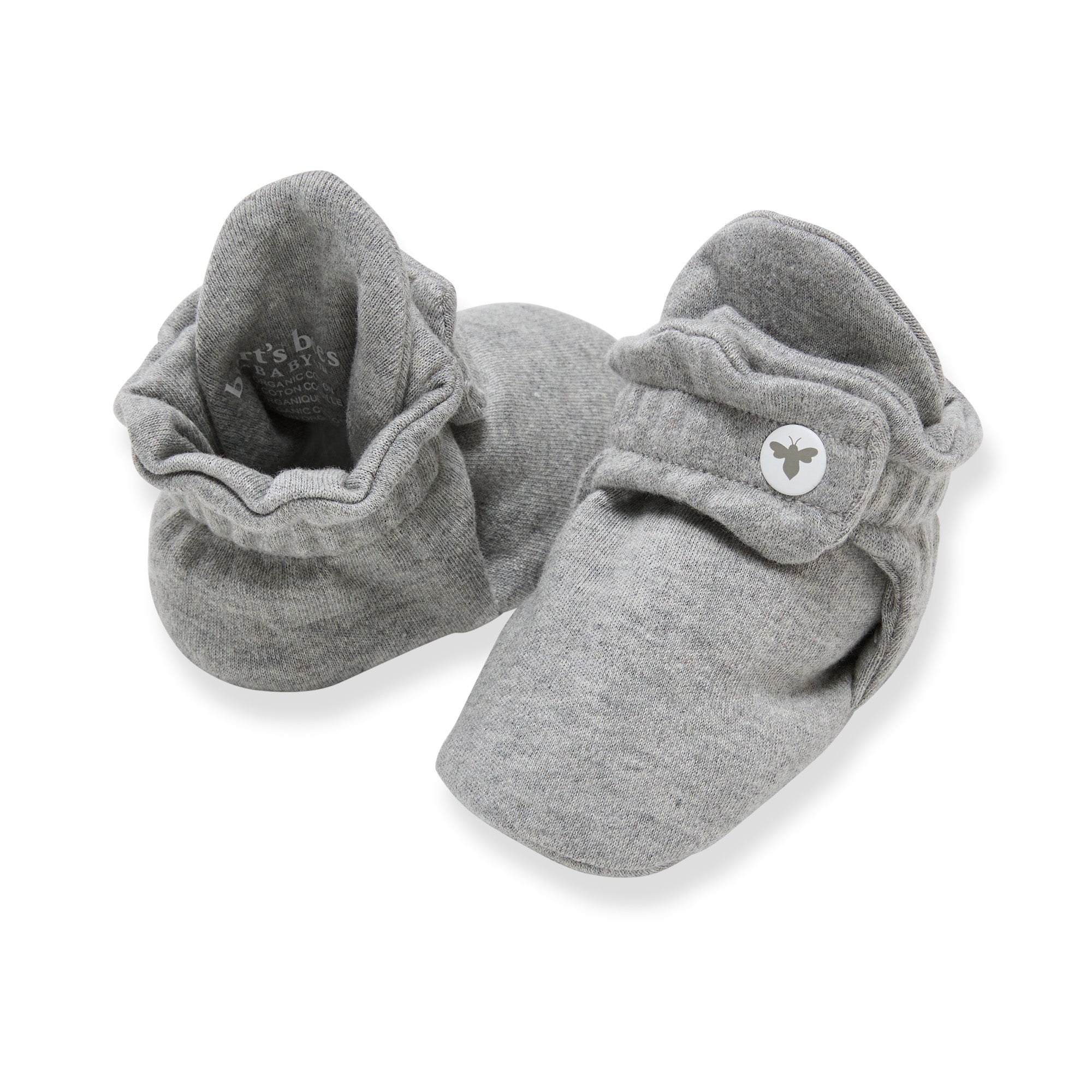 Solid Organic Cotton Baby Booties - Heather Grey、mySite、g9winljtr