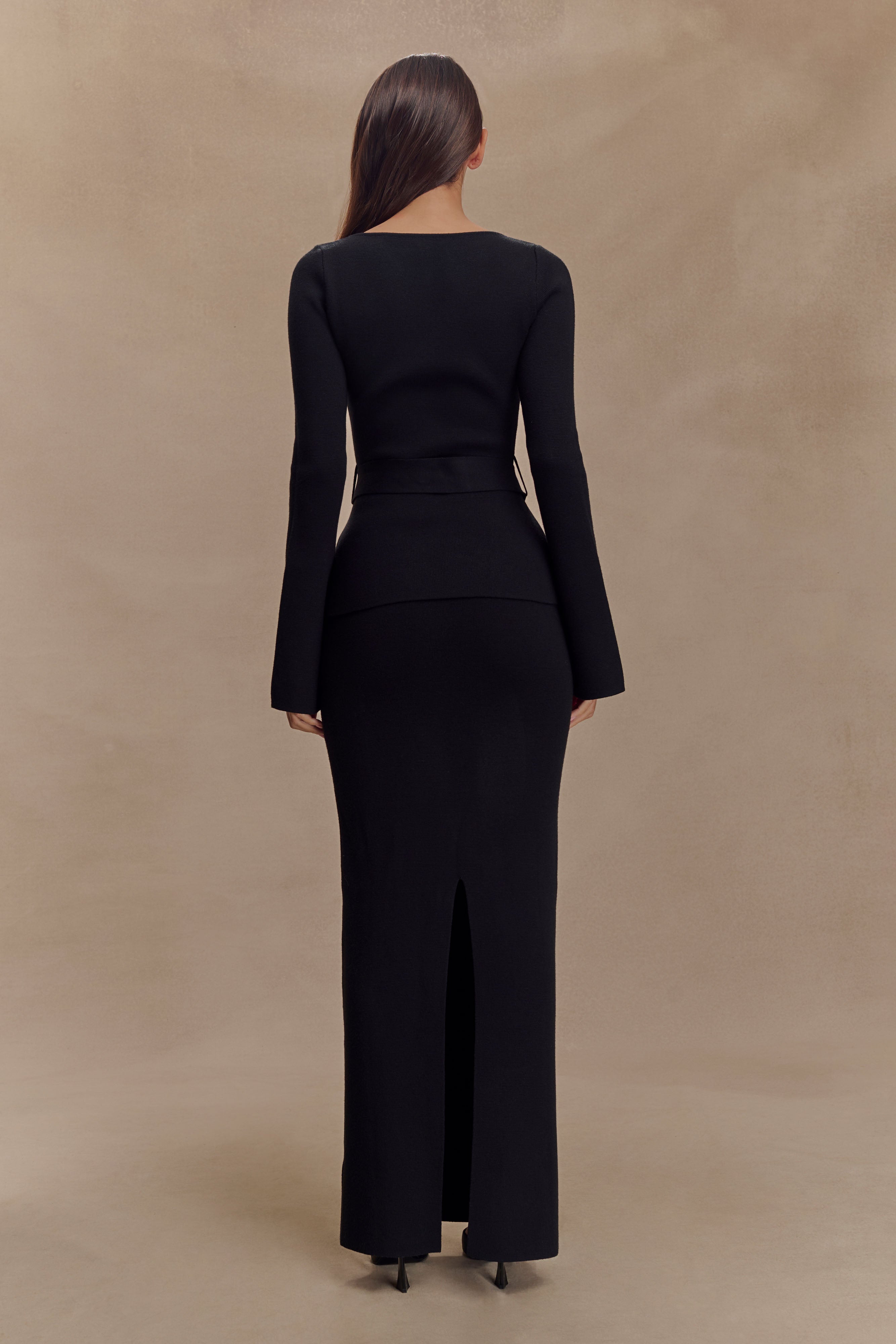 Kyle Knit Maxi Skirt - Black、mySite、solidvoid