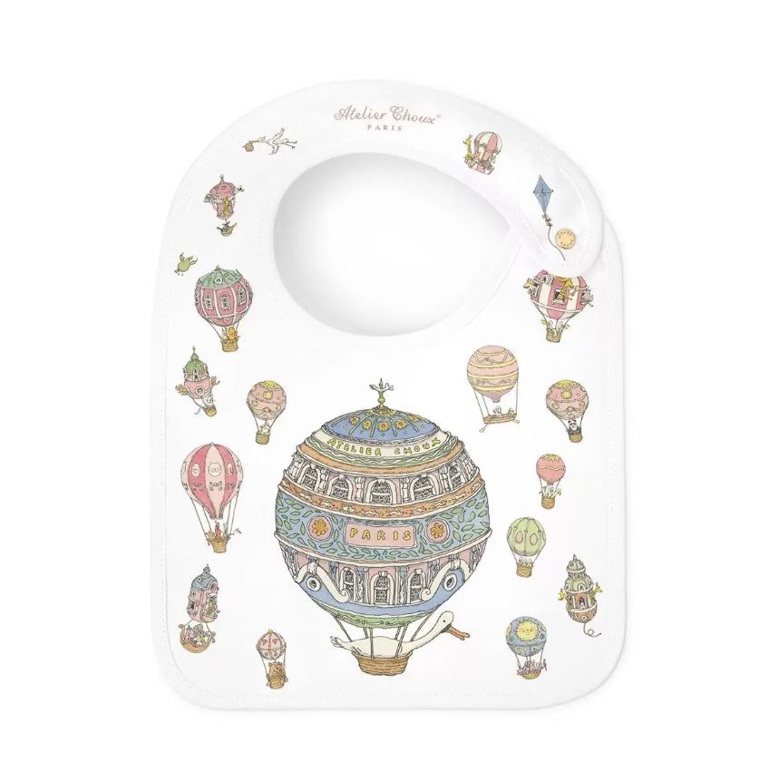  Atelier Choux Hot Air Balloons Satin Bib、mySite、elrpsem3k