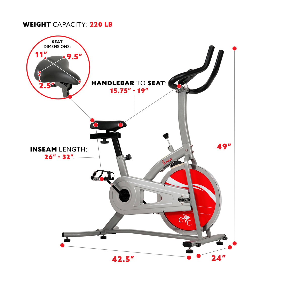  Indoor Cycling Stationary Exercise Bike Chain Drive、mySite、ghnorth