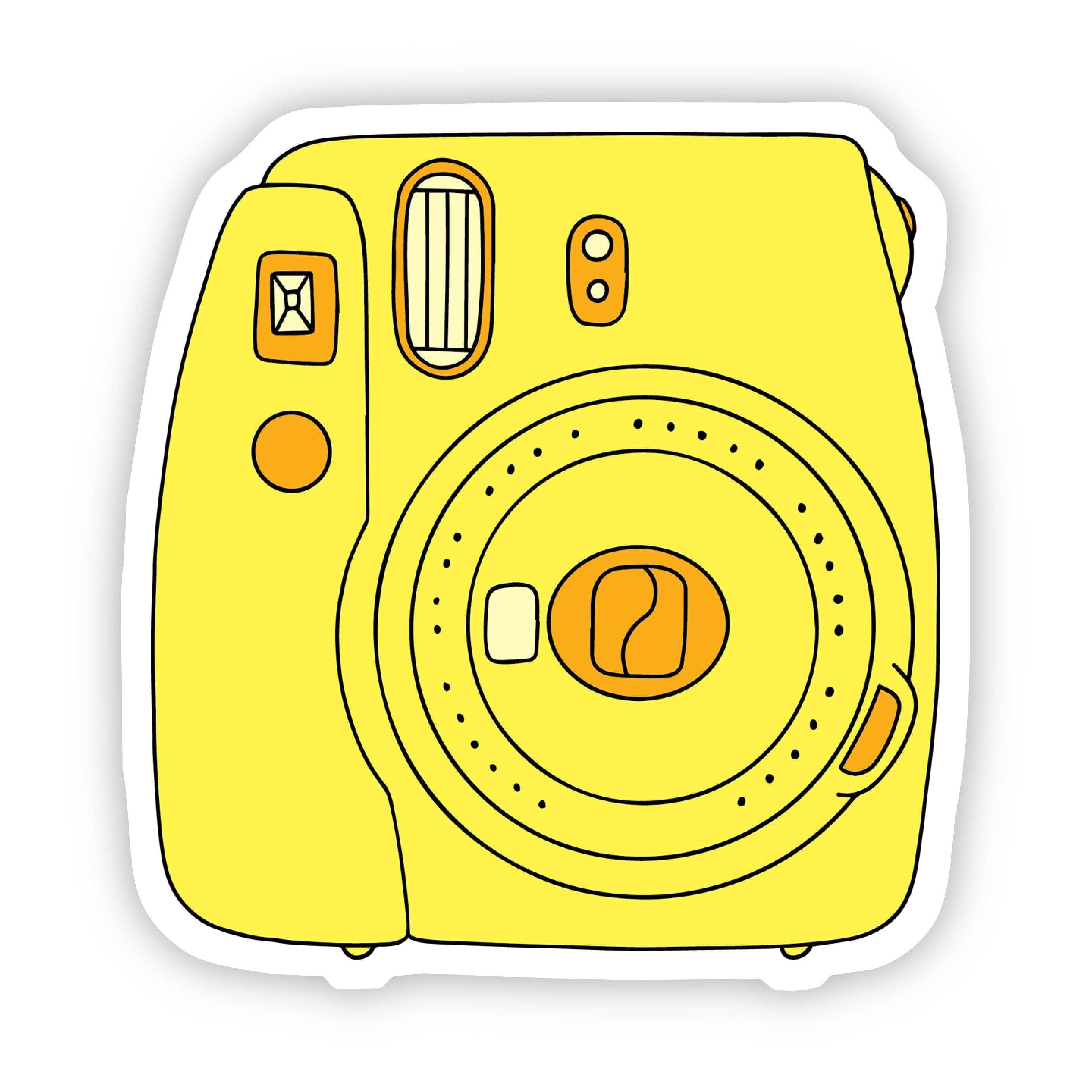  Yellow Instant Camera Aesthetic Sticker、mySite、elrpsem3k