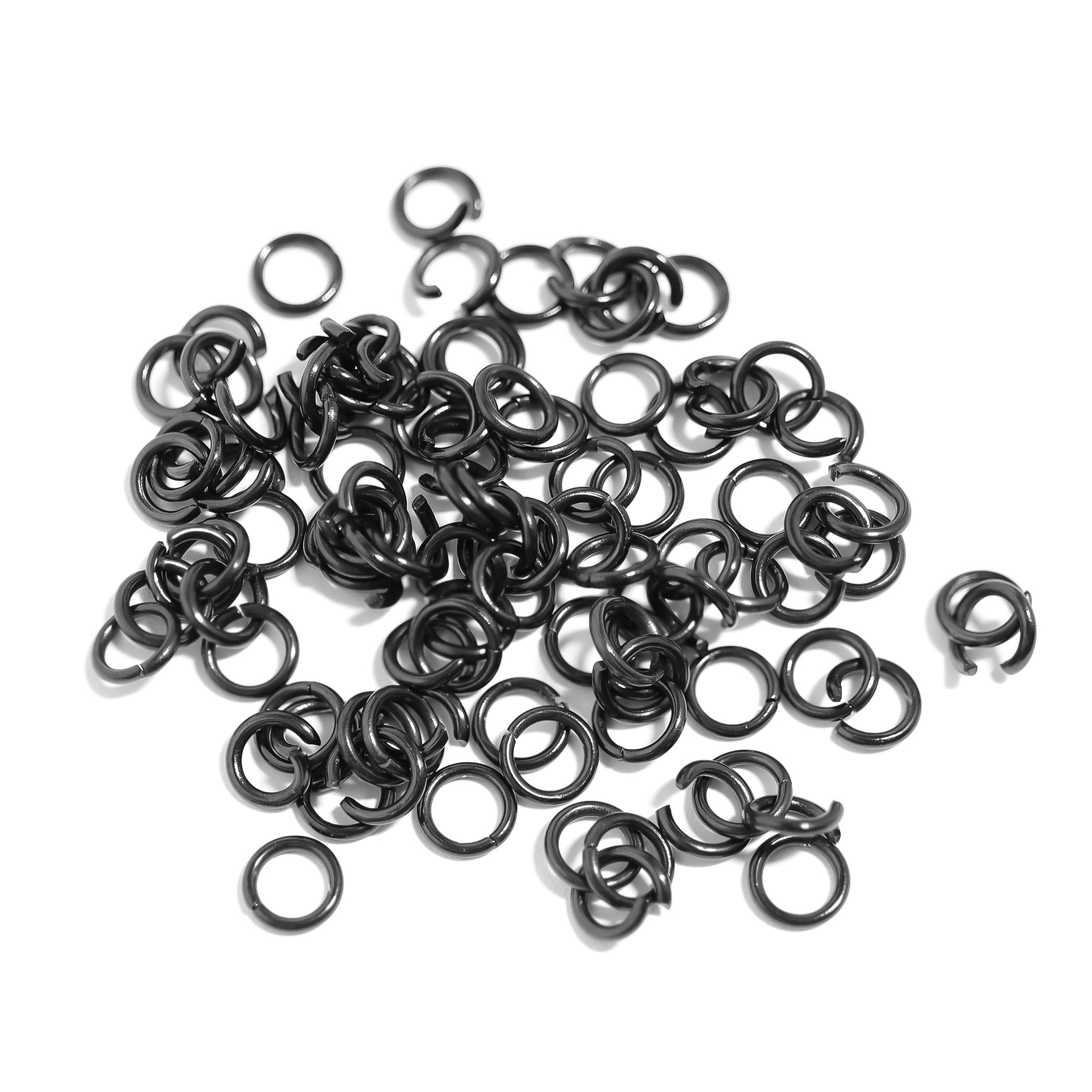 100 Pack Stainless Steel Black Open Jump Rings / ENC0024、mySite、dreamappss