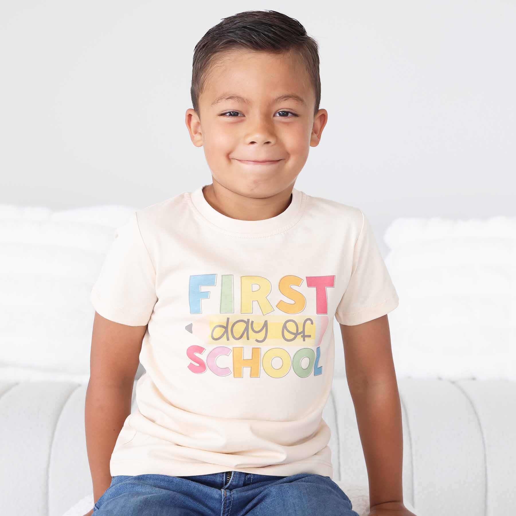  First Day of School Kids Graphic Tee | Natural、mySite、layawaytickets