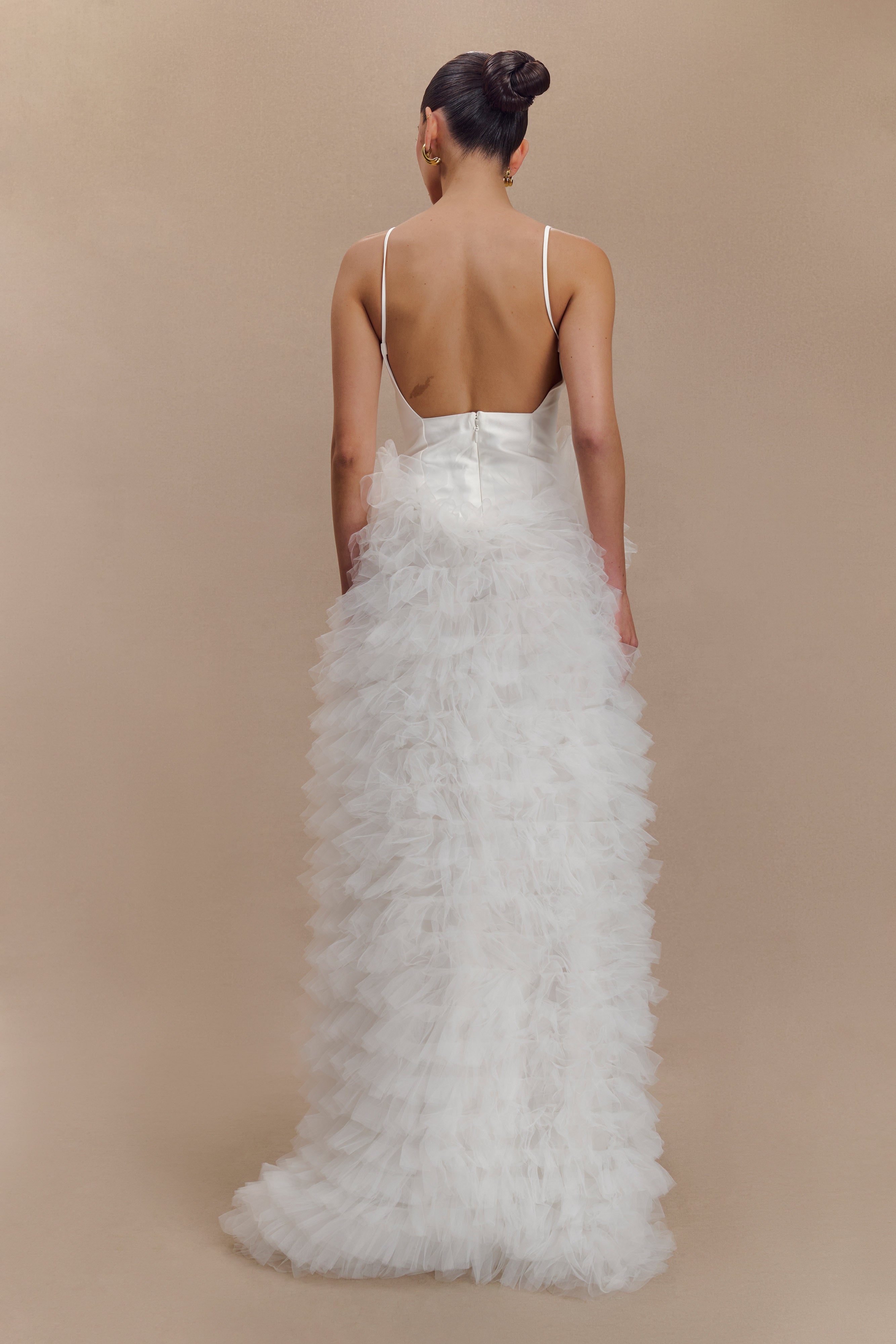 Magnolia Tiered Ruffle Maxi Dress - Ivory、mySite、solidvoid