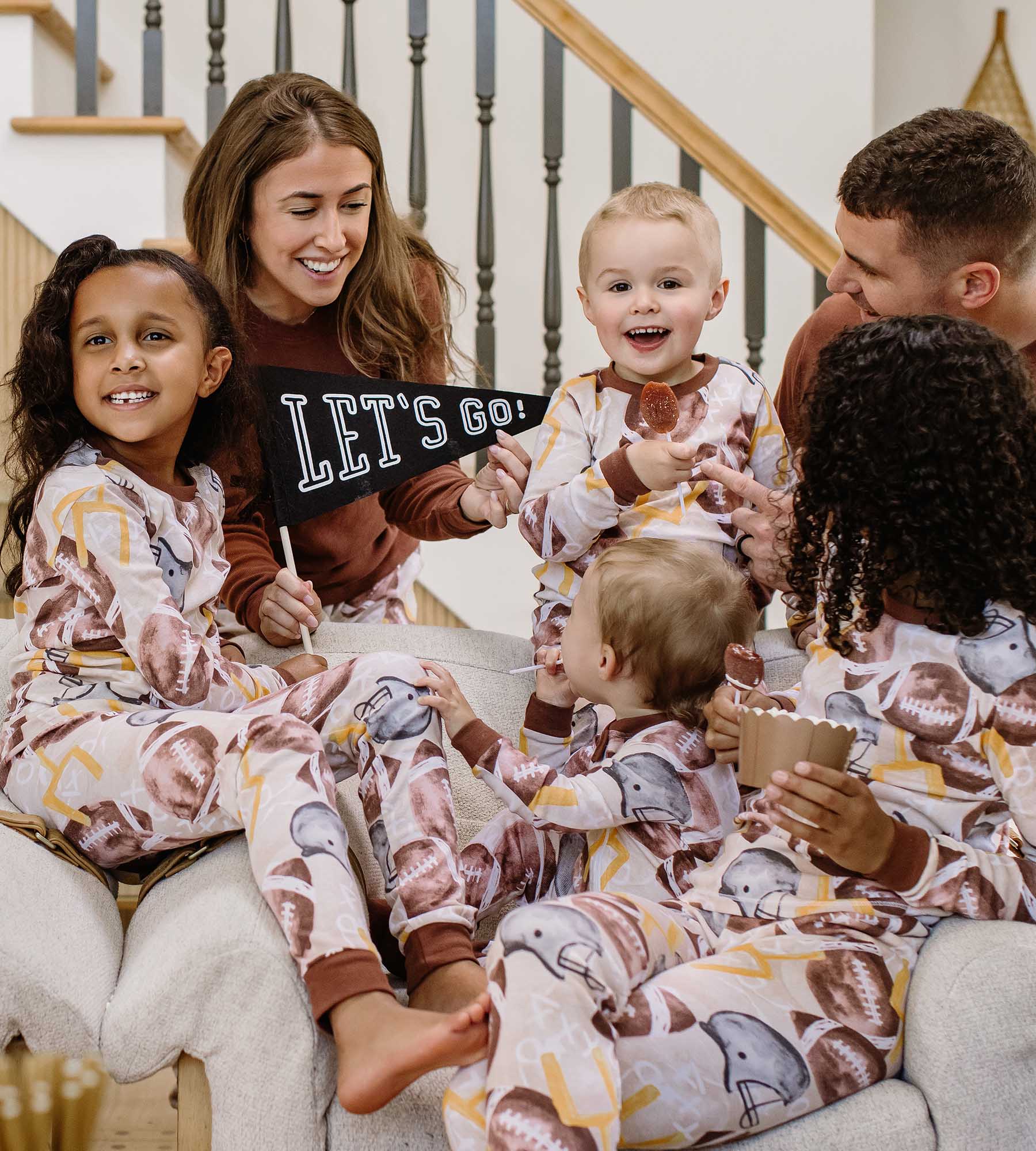  Football Season Organic Matching Family Pajamas、mySite、layawaytickets