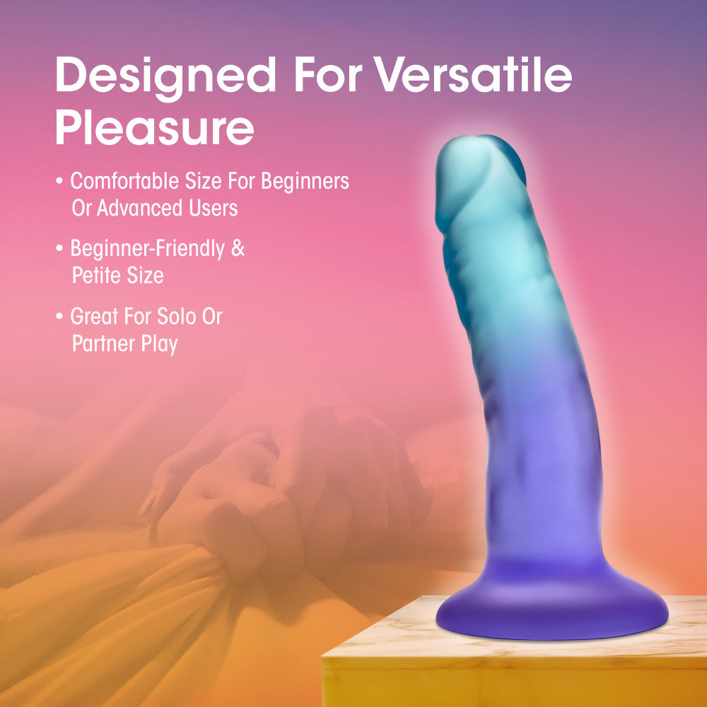 B Yours By Blush® | Morning Dew Realistic Sapphire 5.5-Inch Long Dildo With Suction Cup Base、mySite、bottomscart