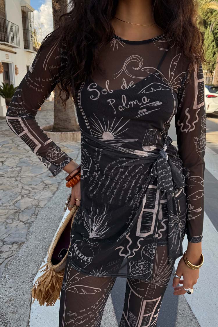 Mono Palma Mesh Mini Wrap Dress、mySite、solidvoid