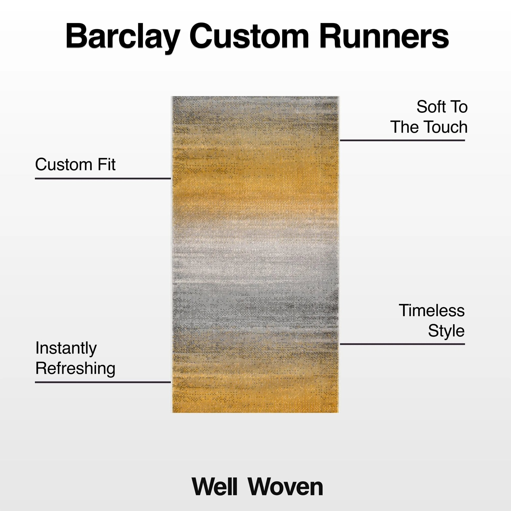 Custom Size Runner Emine Abstract Ombre Modern Yellow 27 Inch Wide x Choose Your Length Hallway Runner Rug、mySite、gigharbornorthrealestate