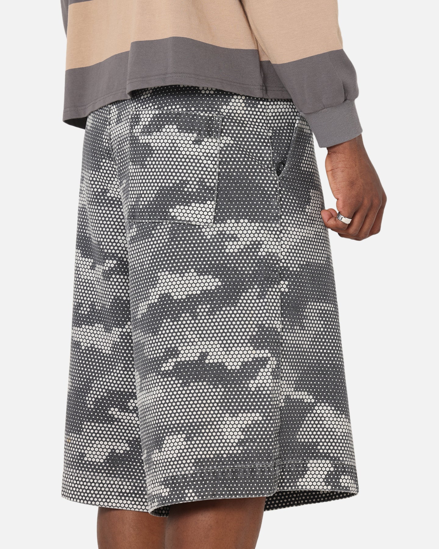 XXIII Wide Leg Denim Shorts Digi Camo、mySite、zt4zffjzw