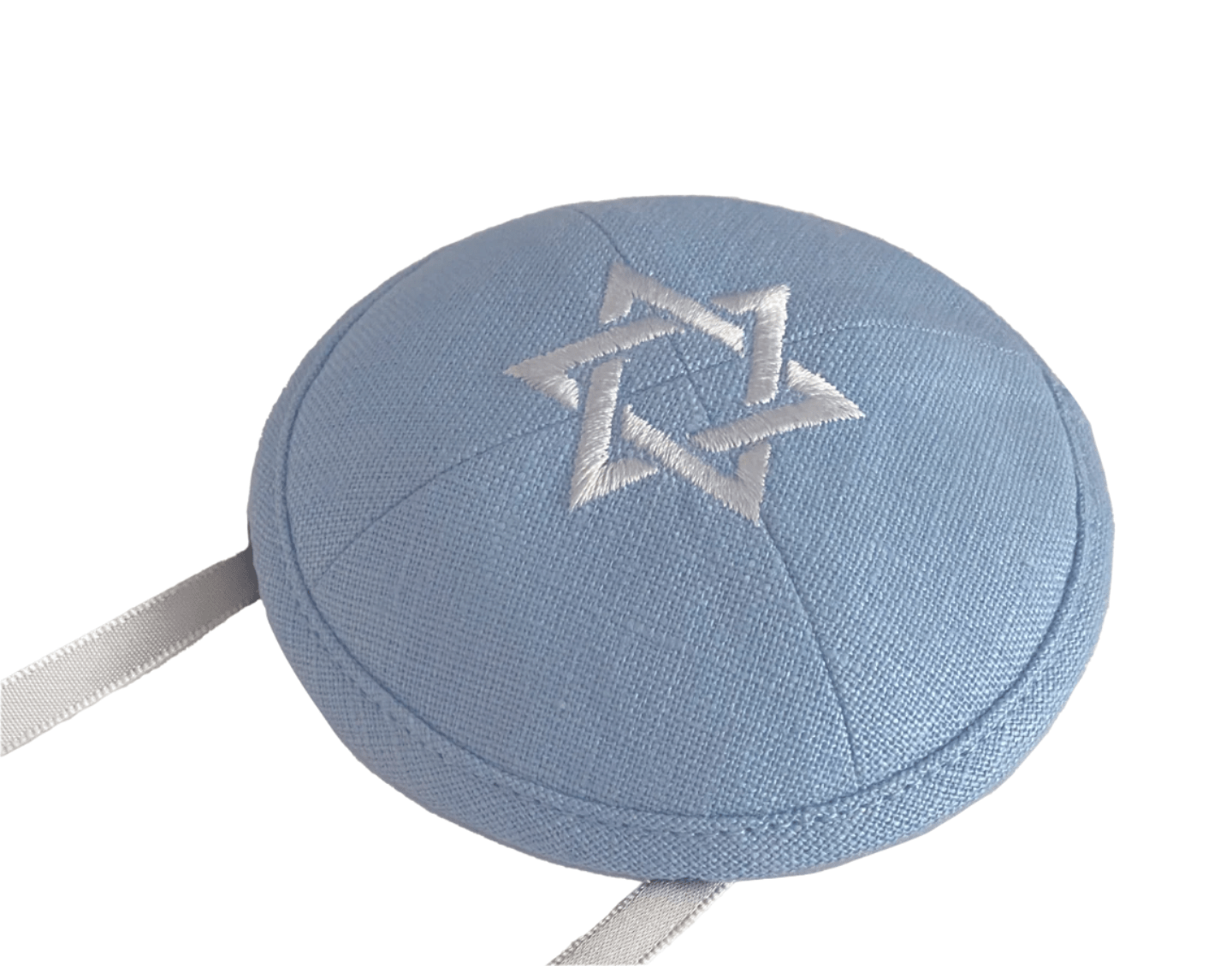 Light Blue Linen Father and Son Baby Magen David Kippot、mySite、topwebapps