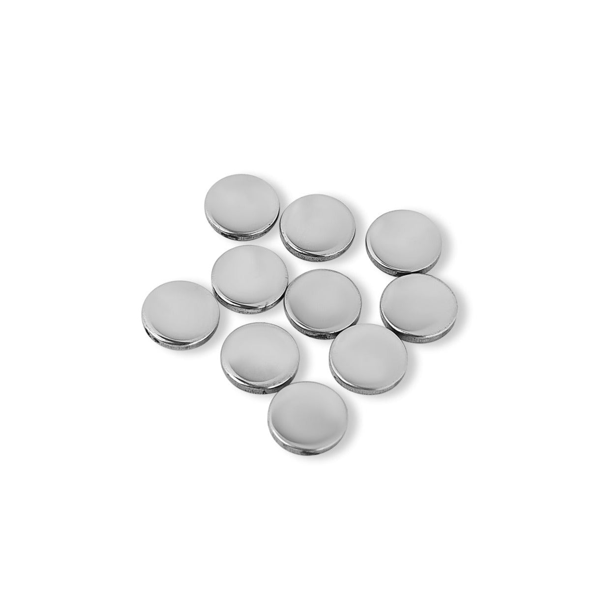 10 Pack - Polished Blank Stainless Steel Round Pendant / SBB0015、mySite、dreamappss