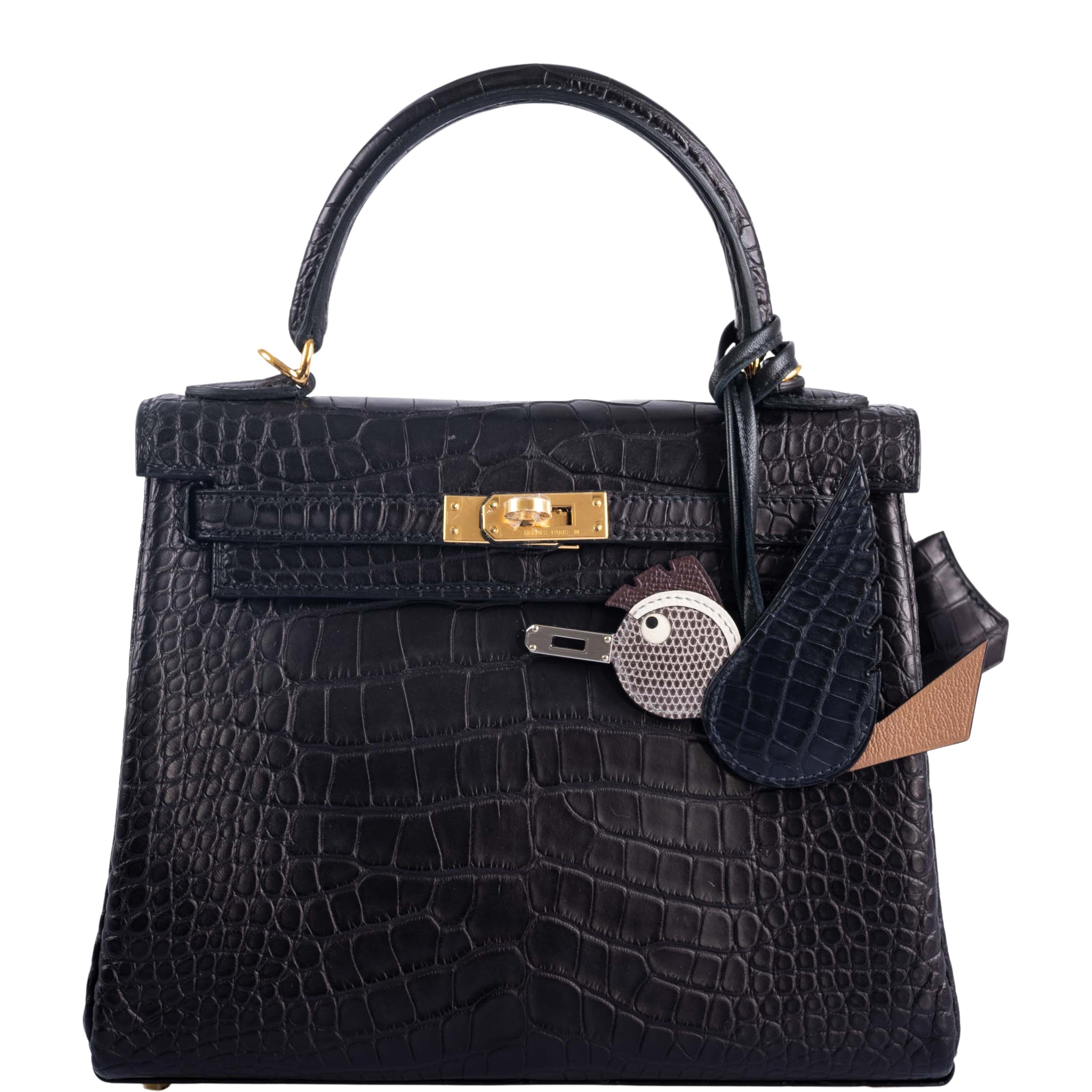 Hermès Kelly 25 Retourne Matte Black Alligator Gold Hardware、mySite、garminoutage.com