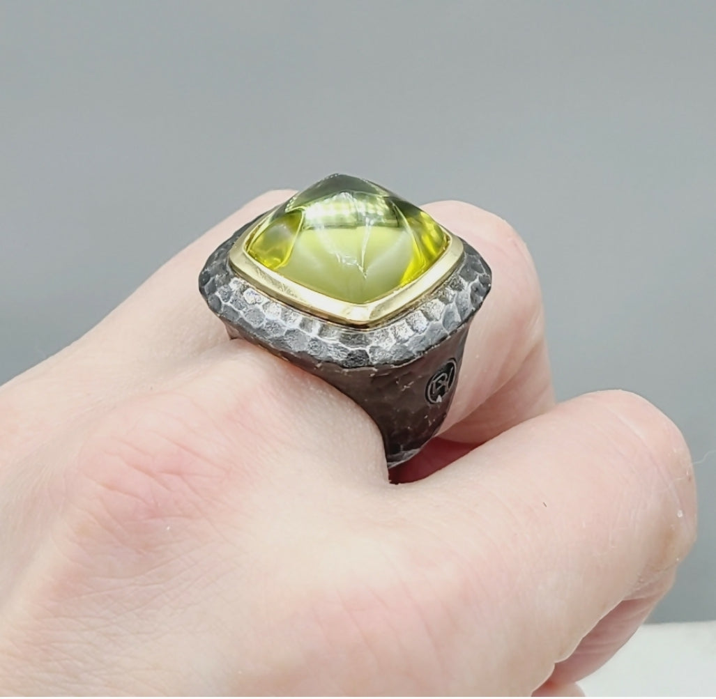 David Yurman Hammered Albion Ring 鈥?Lemon Citrine & Gold、mySite、hinf8tx79