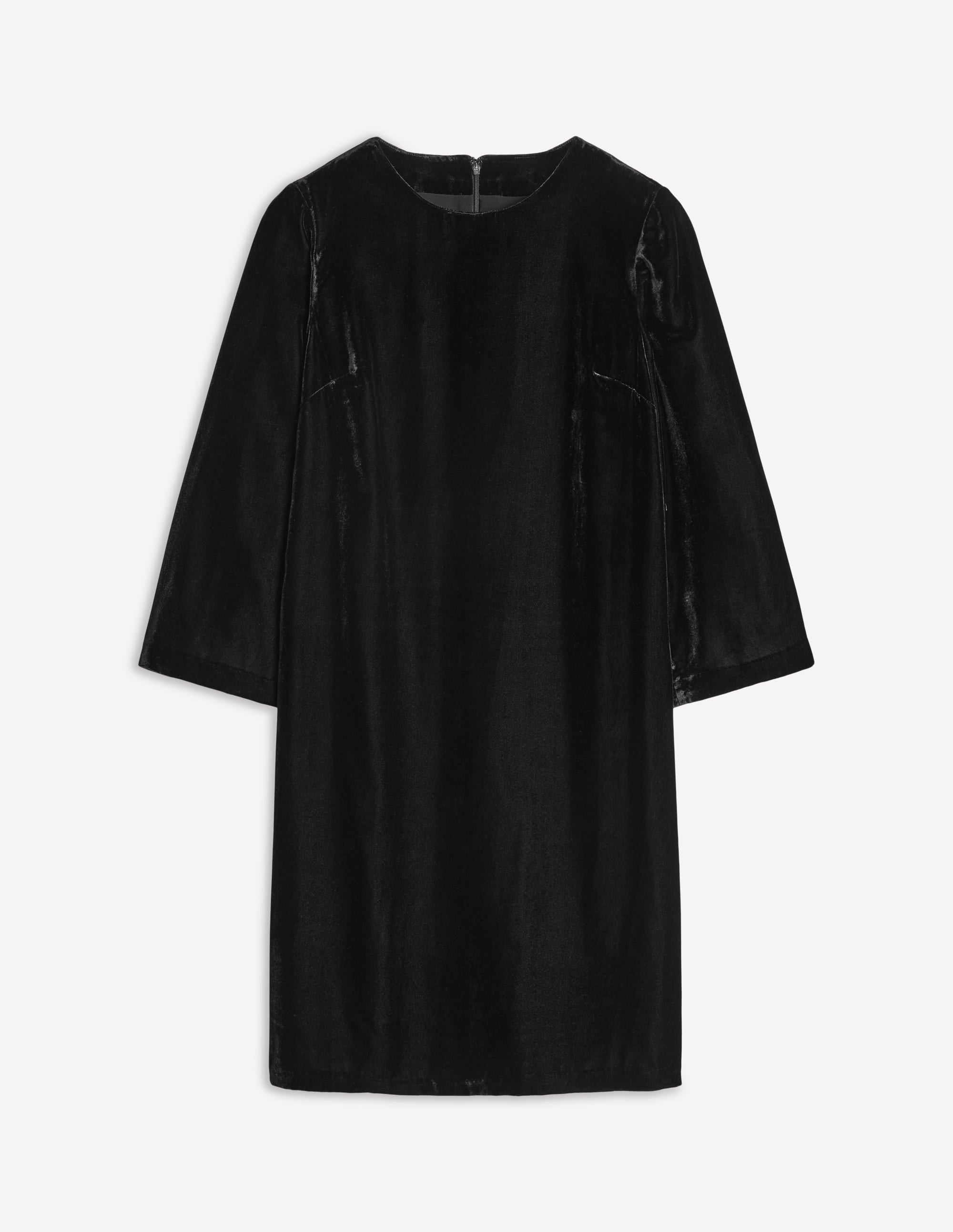  Long Sleeve Velvet Shift Dress-Black、mySite、ashleygrahame