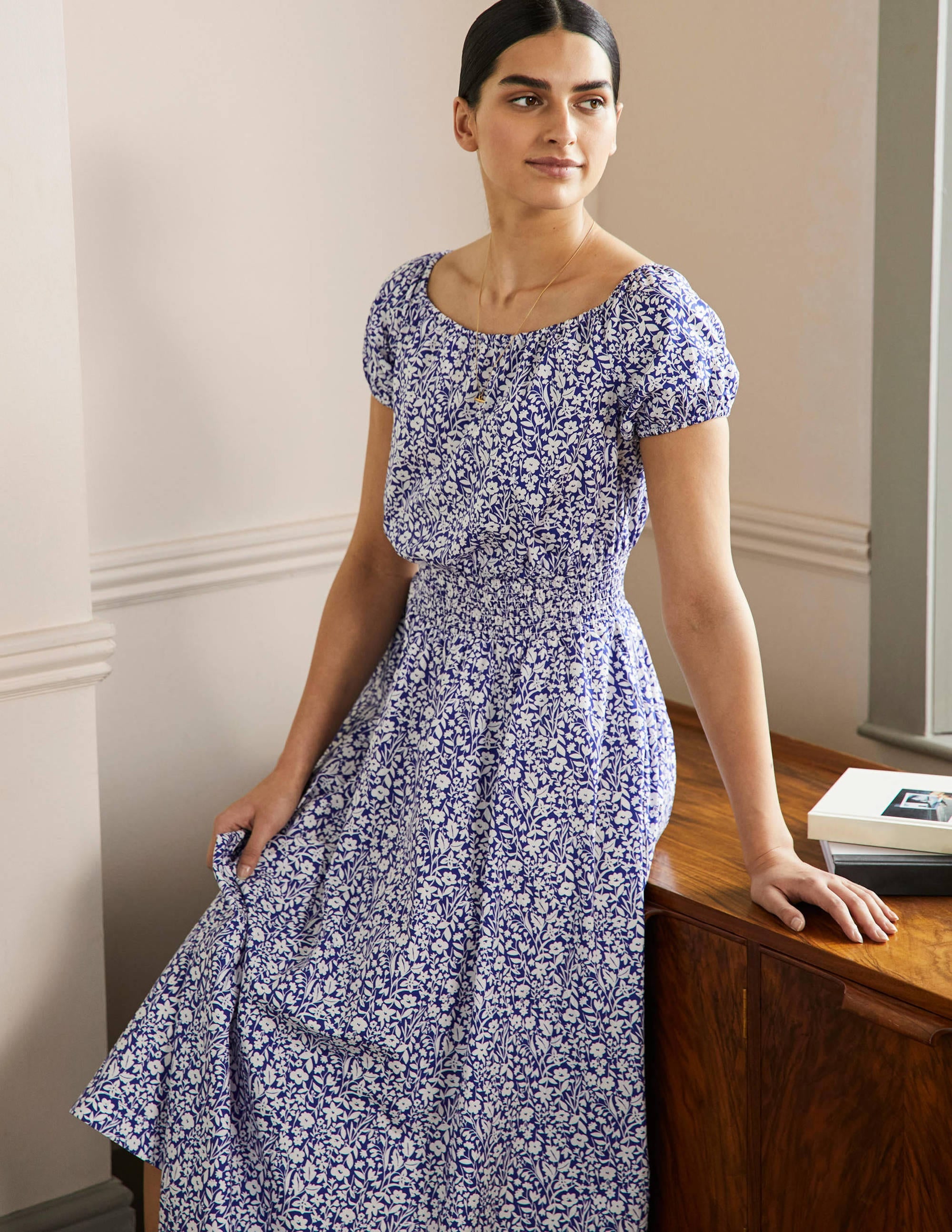  Scoop Neck Maxi Dress-Blue Floral、mySite、ashleygrahame