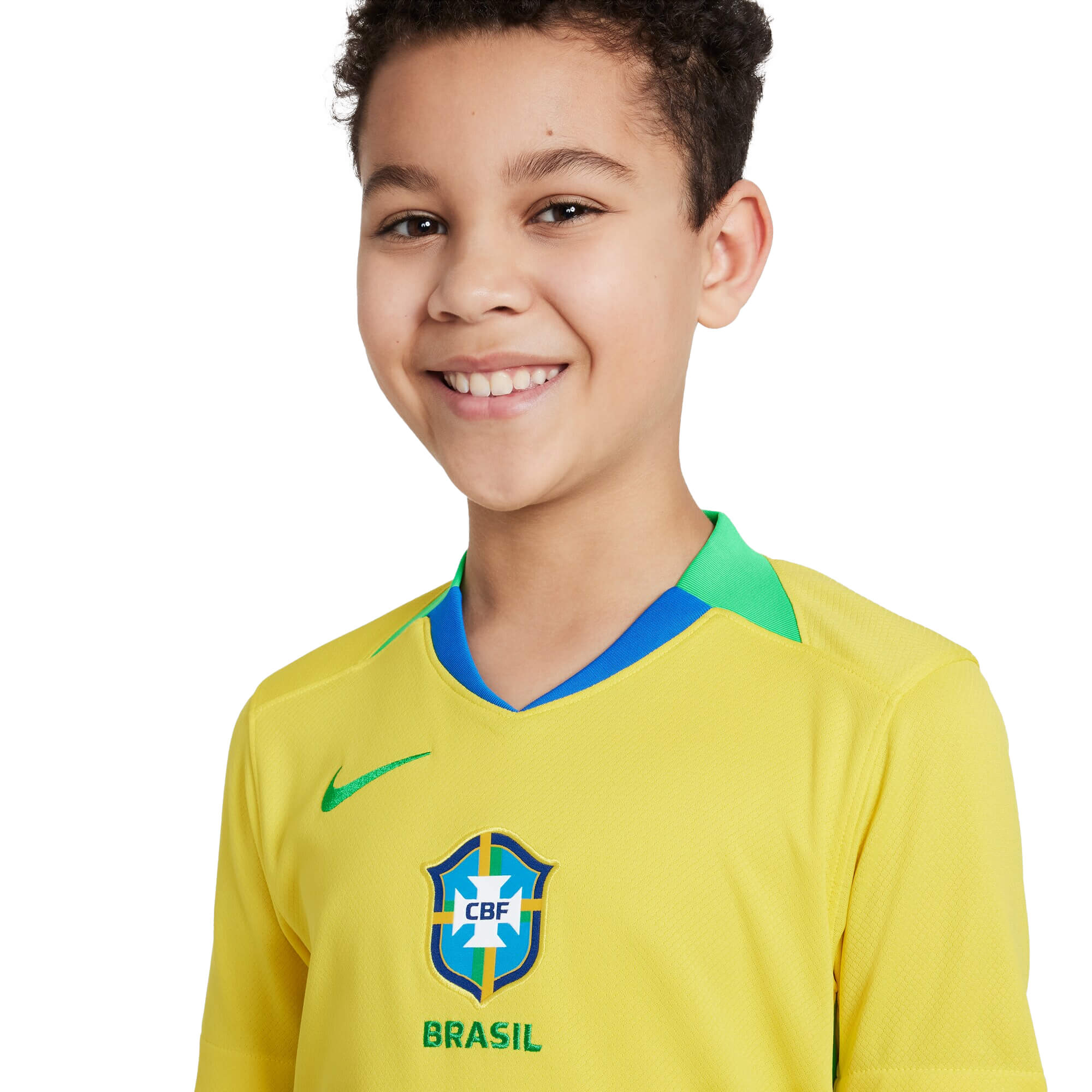 Nike Kids Brazil 2025/26 Home Jersey Yellow/Green、mySite、noshort