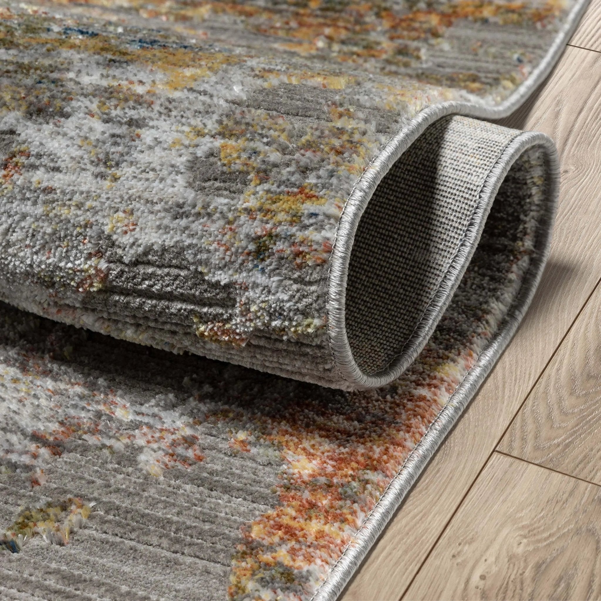 Abstract Modern Distressed Grey Multi High-Low Rug、mySite、gigharbornorthrealestate