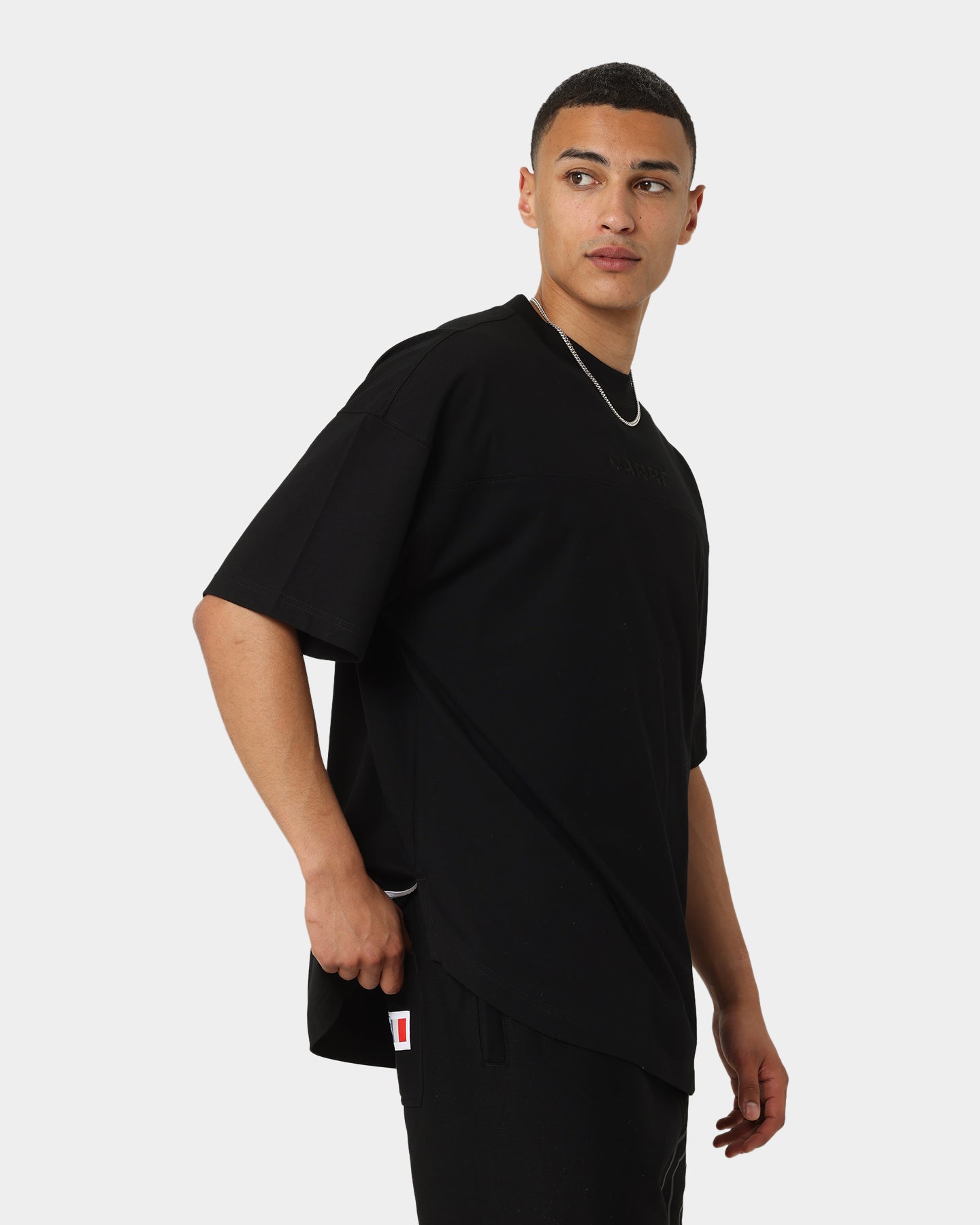 Carré Grid Iron Oversized T-Shirt Black、mySite、zt4zffjzw