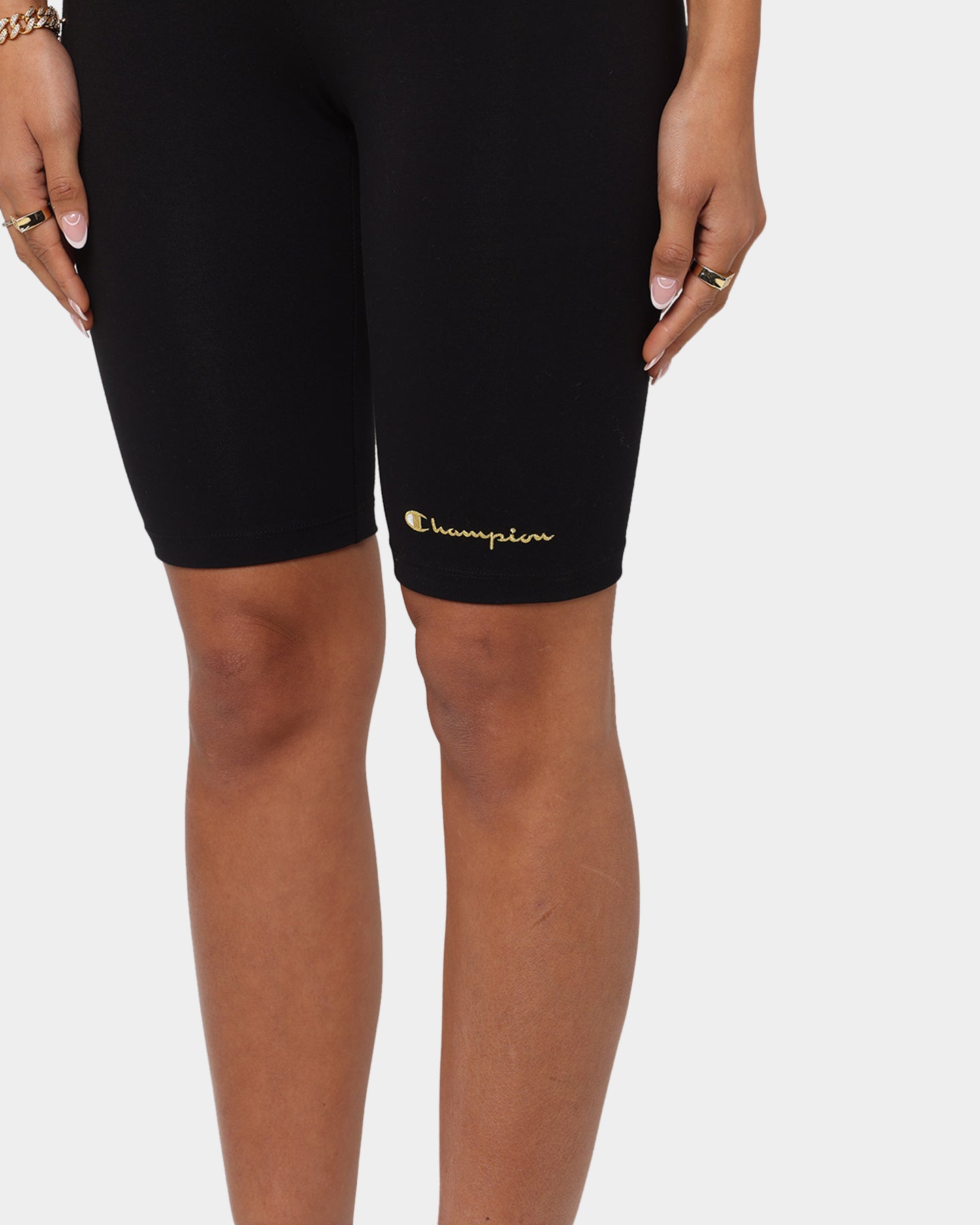 Champion Women's High Rise Bike Short Black/Gold、mySite、zt4zffjzw
