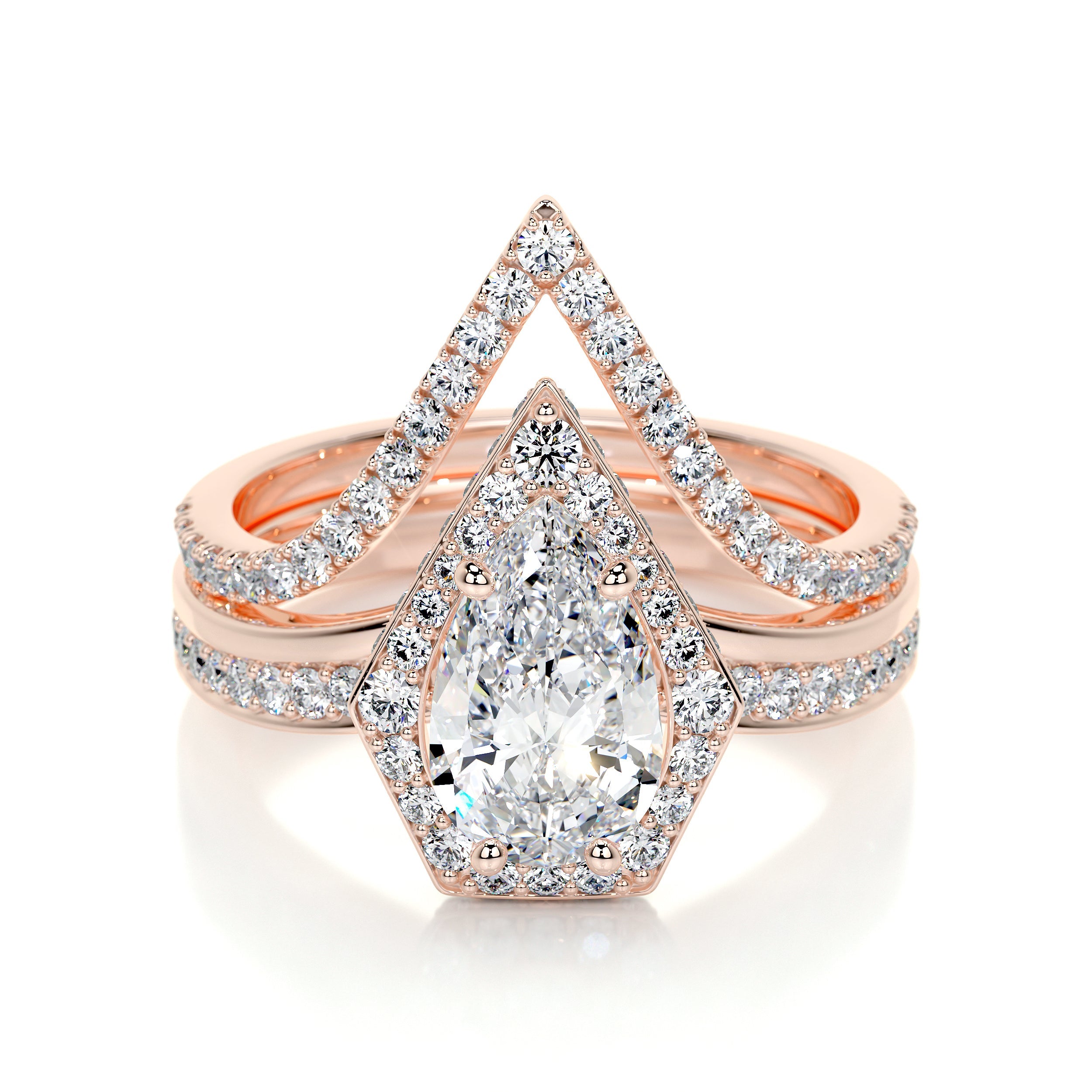 Kendall Lab Grown Diamond Bridal Set -14K Rose Gold、mySite、hinf8tx79
