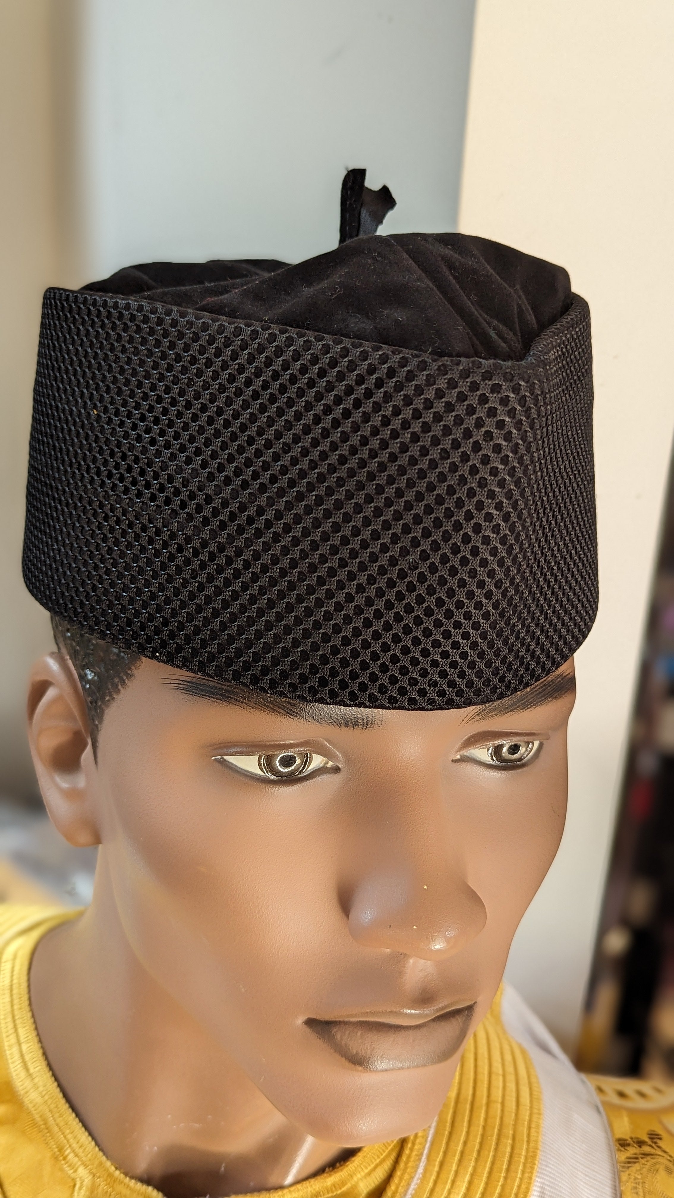 Jekalo Black African Velvet Senator Hat Kufi Cap-DPHRVH07、mySite、solidvoid