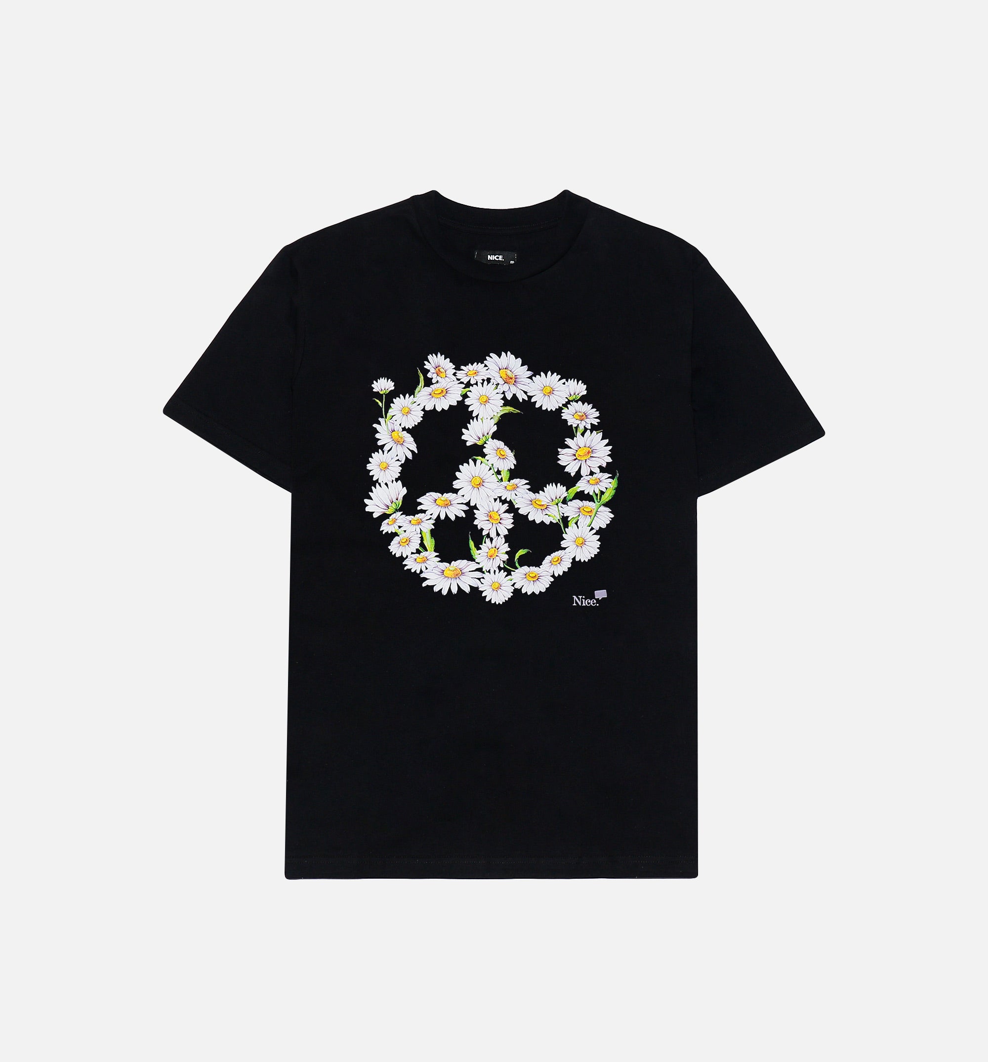 Peace Daisy Short Sleeve Tee Mens T-Shirt - Black、mySite、dreamappss