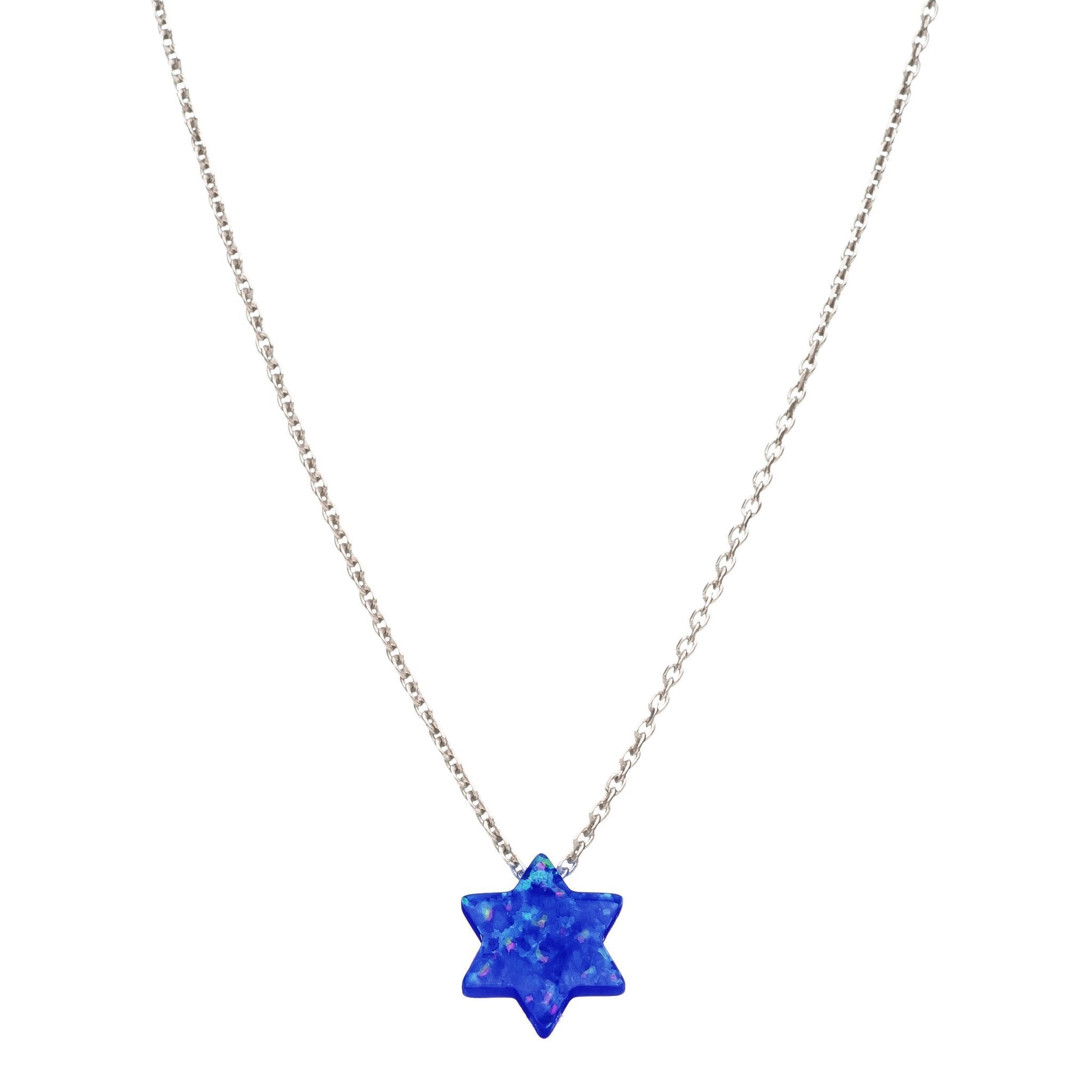 Opal Star of David Necklace - Dark Blue、mySite、topwebapps