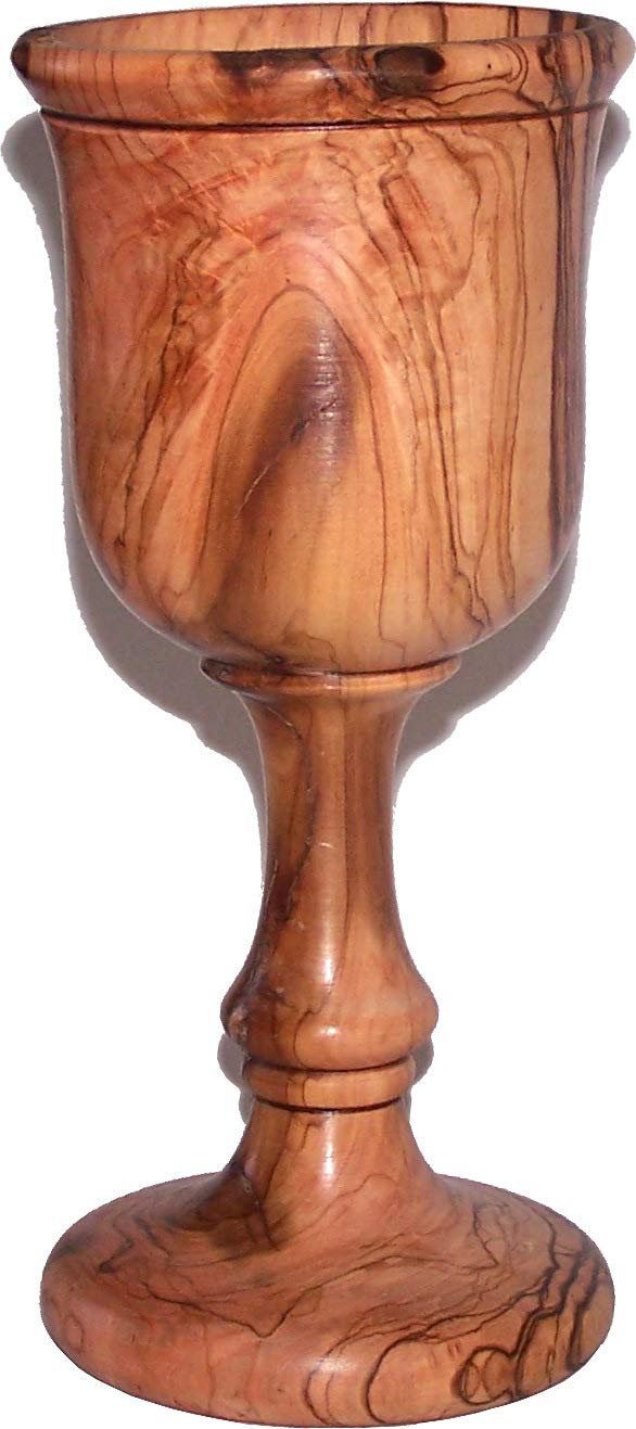  Holy Land Market Goblet - Chalice - Dark Olive Wood (7.8 Inches Large) - Deep (7.5 Ounces)、mySite、elrpsem3k
