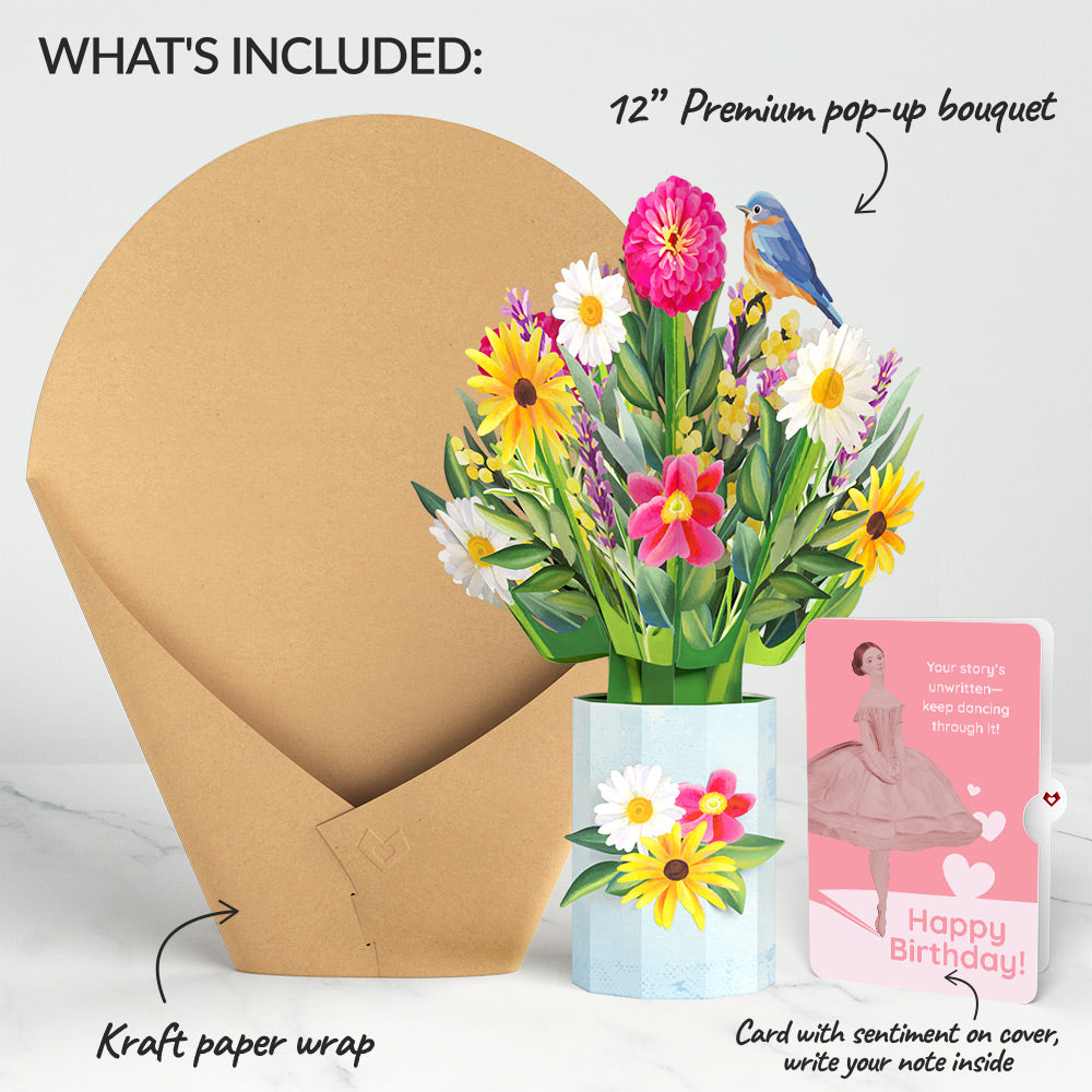 Black-Eyed Susan Birthday Bouquet and Dancing Through Life Sentiment Set、mySite、solidvoid