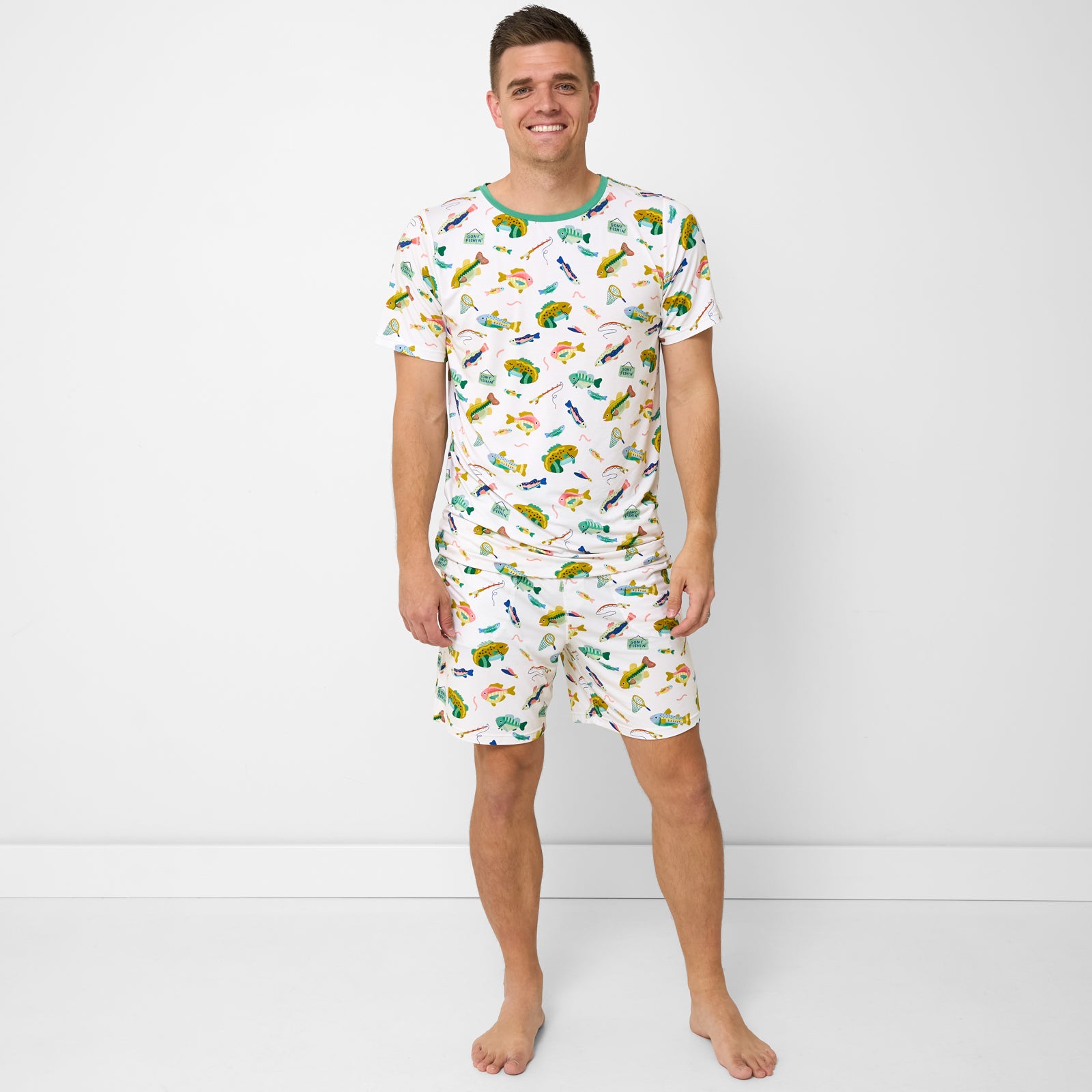  Gone Fishin' Men's Short Sleeve Pajama Top、mySite、layawaytickets