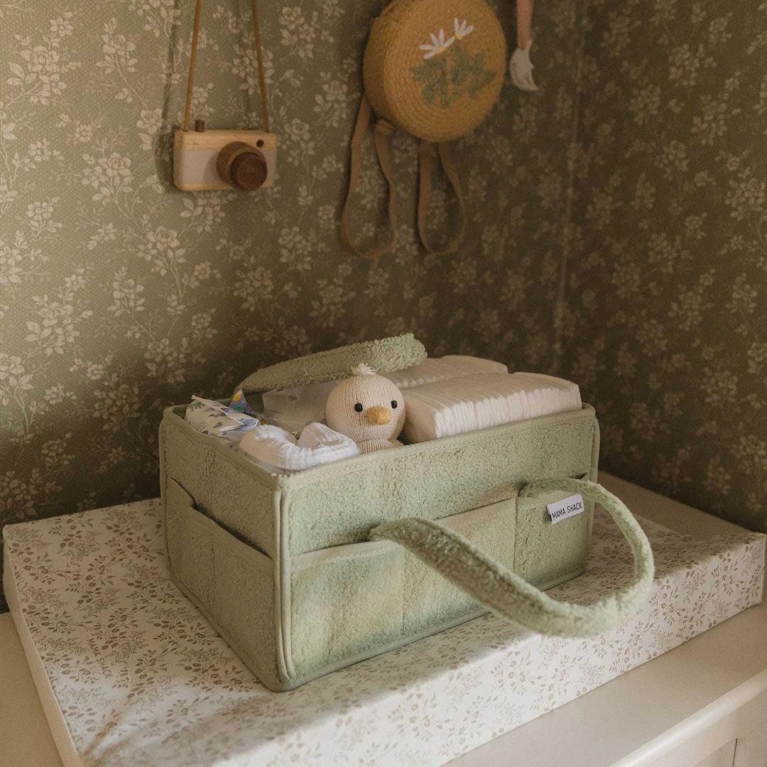  Mama Shack Teddy Fleece Nappy Caddy - Sage、mySite、merchandisen