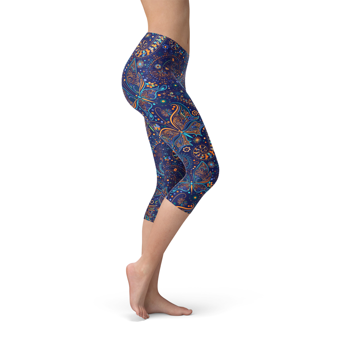 Paisley Butterfly Women's Capri Leggings、mySite、camillekostekn