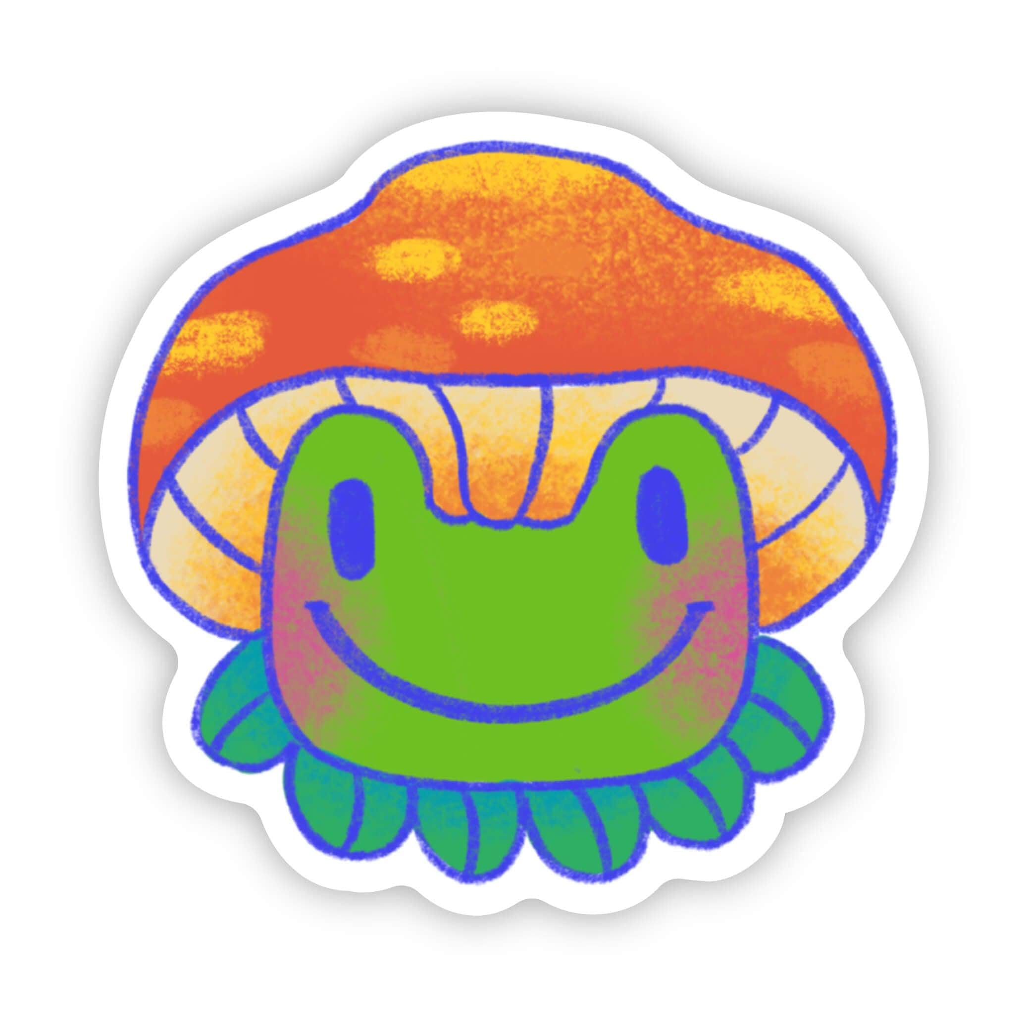 Frog with Mushroom Hat Sticker、mySite、ghnorth