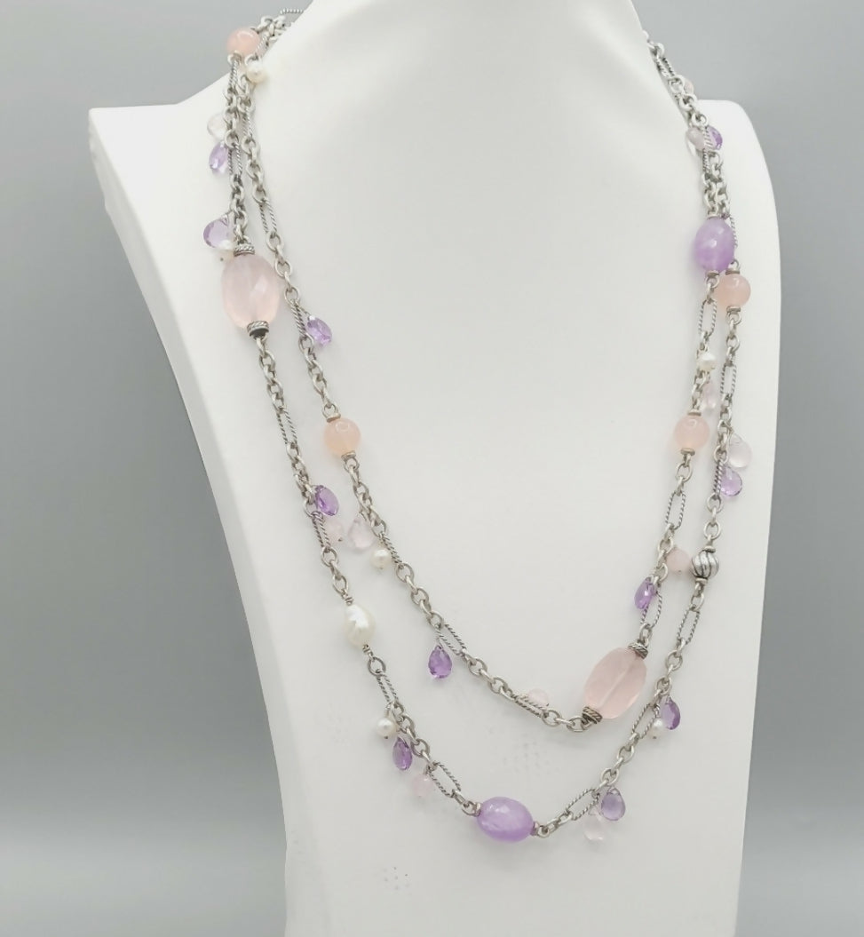 David Yurman Tweejoux Necklace 鈥?Amethyst & Rose Quartz、mySite、hinf8tx79