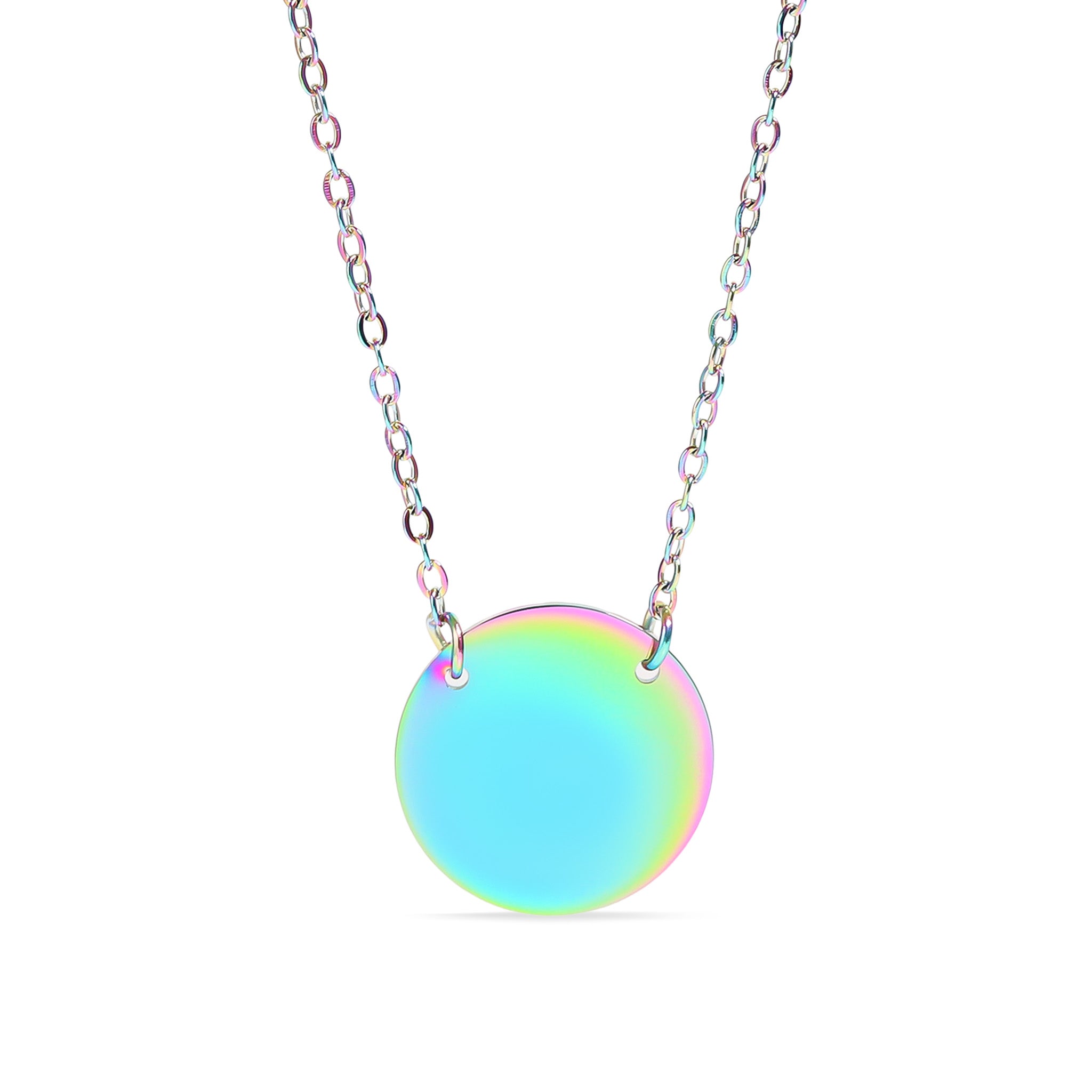 18K Gold PVD Stainless Steel Blank Circle Necklace / SBB0240、mySite、dreamappss
