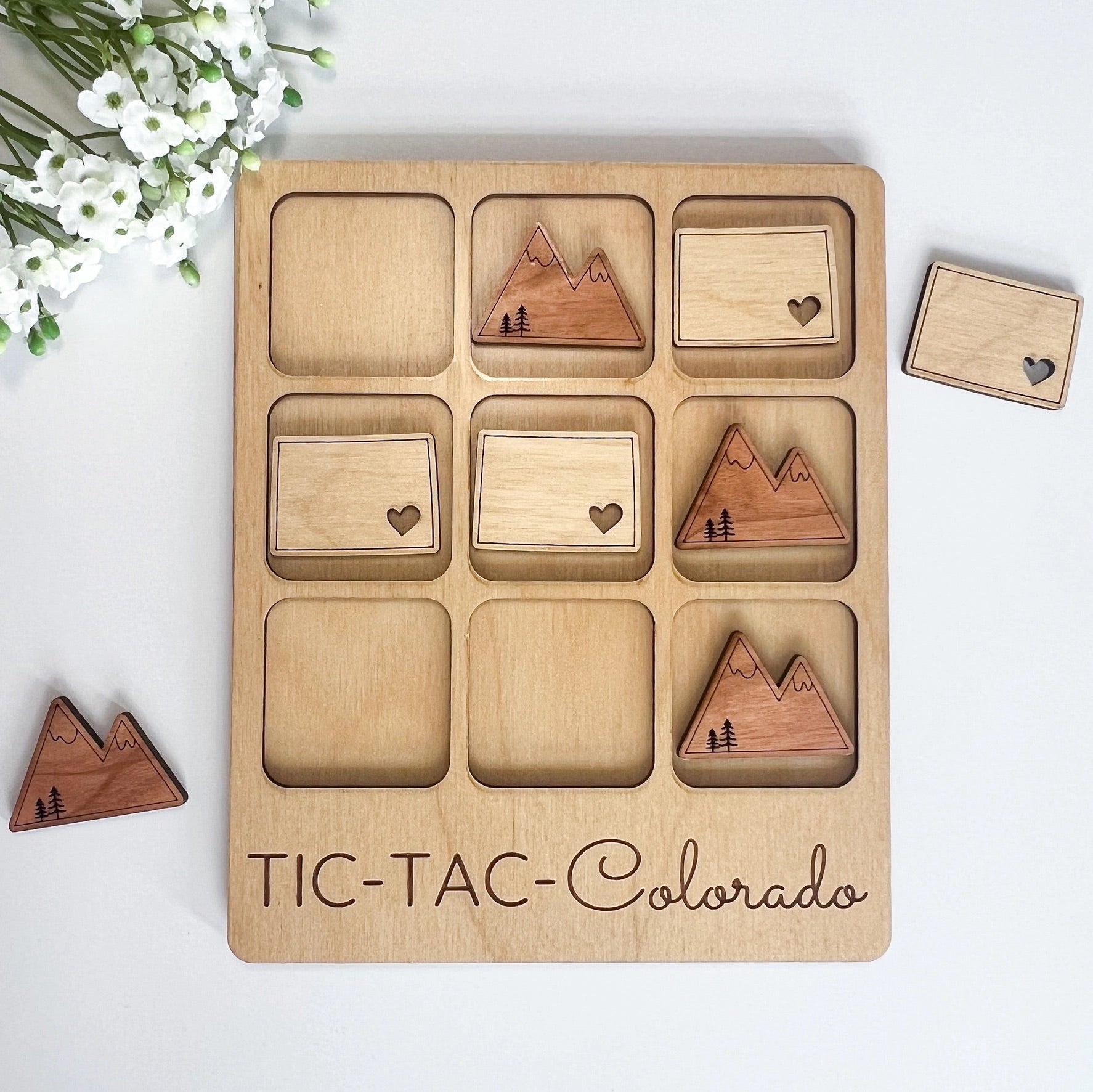 Colorado State Gift - Tic-Tac-Toe Co Game - Customizable、mySite、g9winljtr