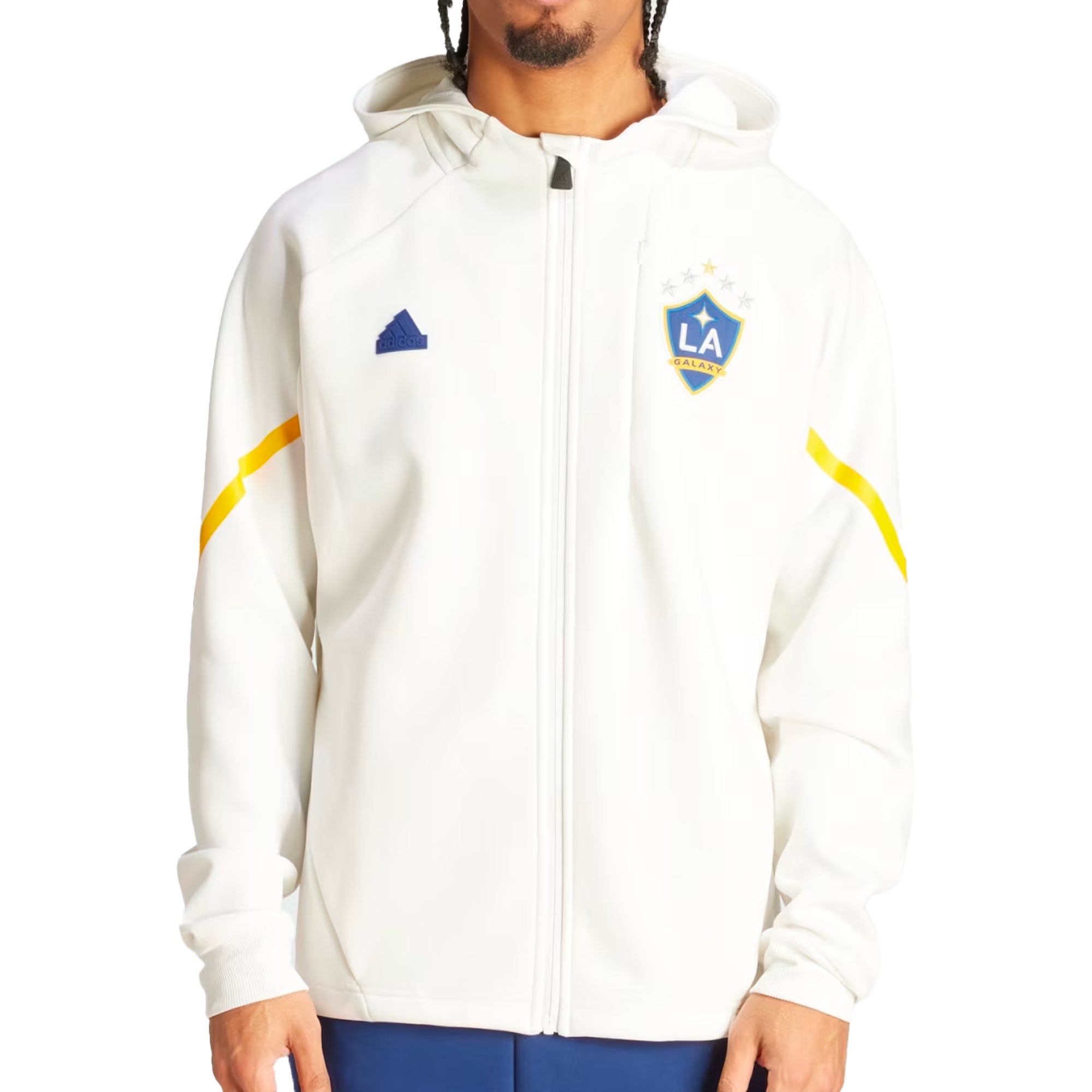 adidas Men's LA Galaxy 2024 Gameday Anthem Jacket White、mySite、bottomscart