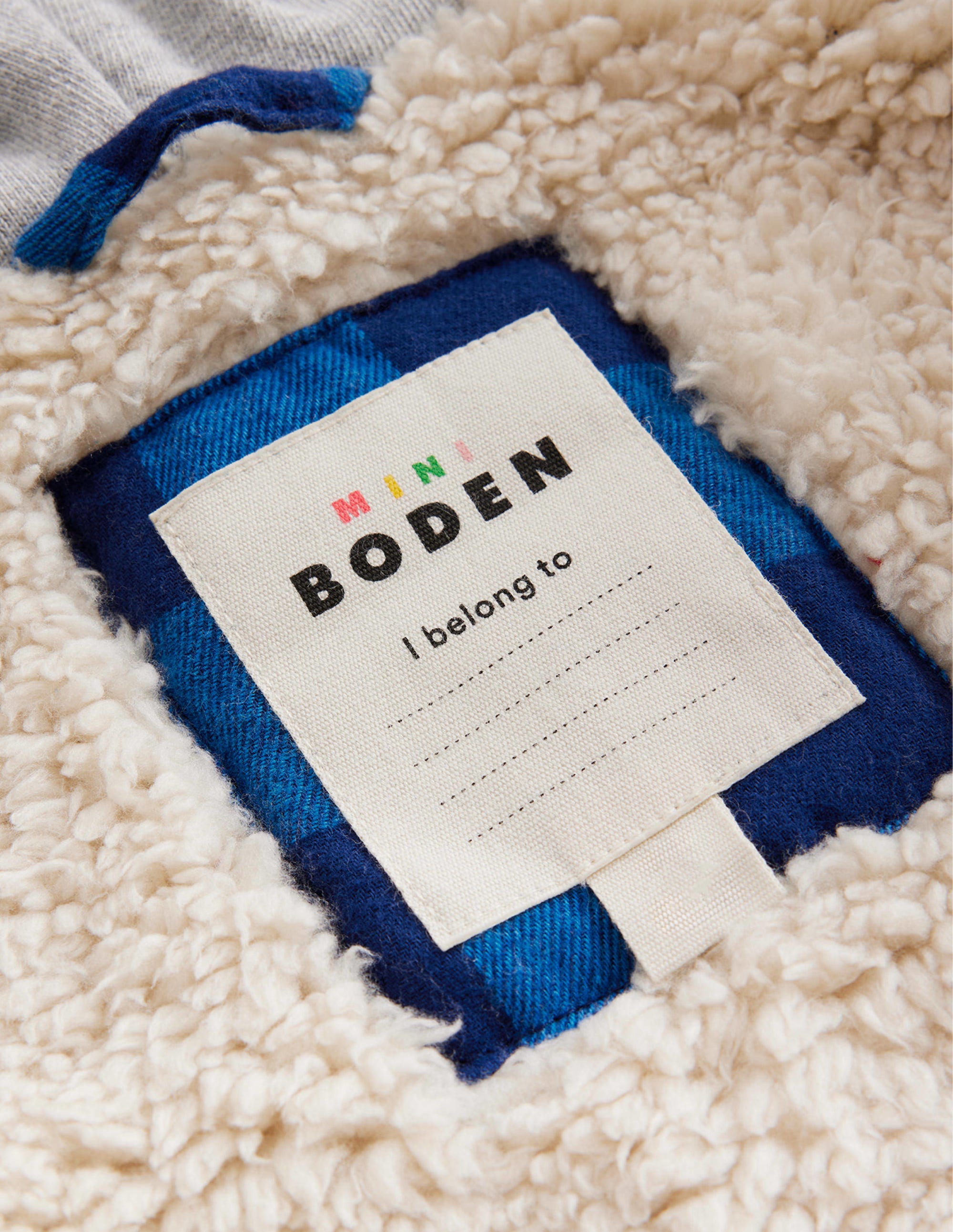  Hooded Borg Lined Jacket-Navy / Blue Gingham、mySite、ashleygrahame