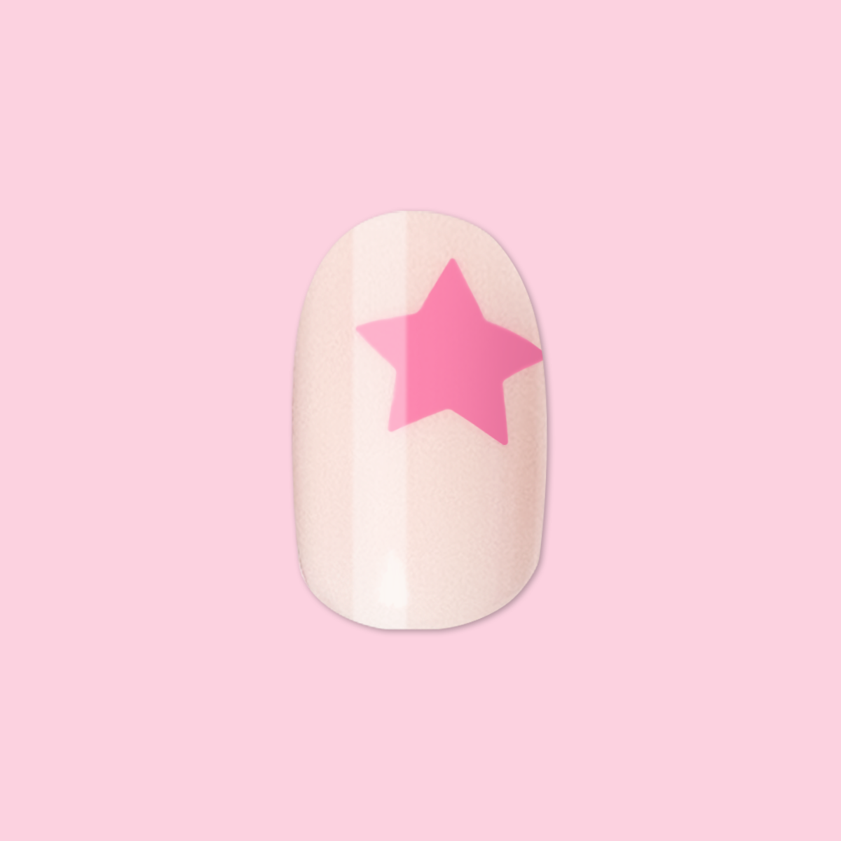 Pink Star Party - Tab Press-On | Extra Short | Round - Part of Set、mySite、solidvoid