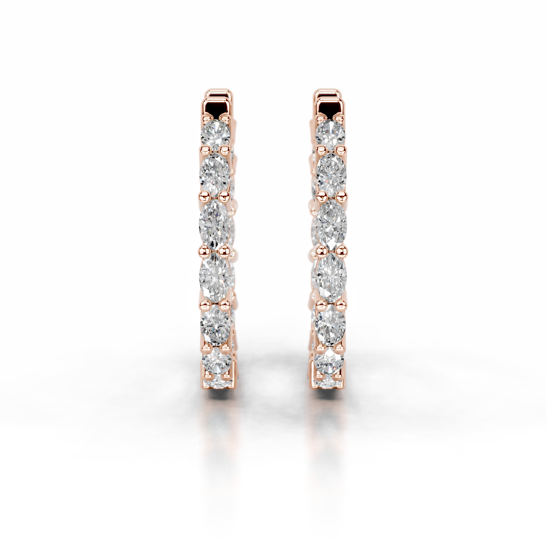 Daphne Diamond Hoop Earrings (4.30 Carat) -14K Rose Gold、mySite、hinf8tx79