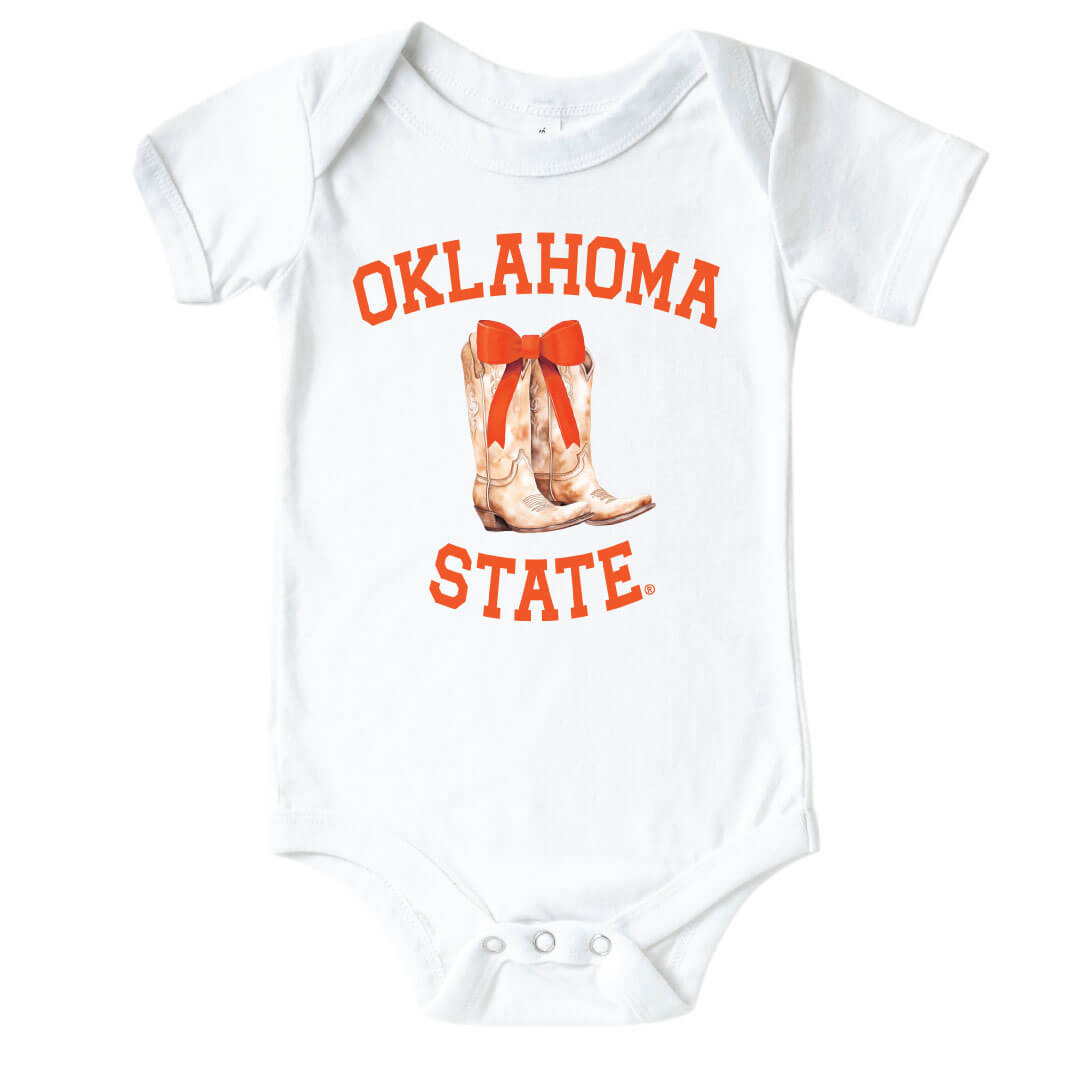  Oklahoma State University | Footballs & Bows Graphic Bodysuit、mySite、layawaytickets