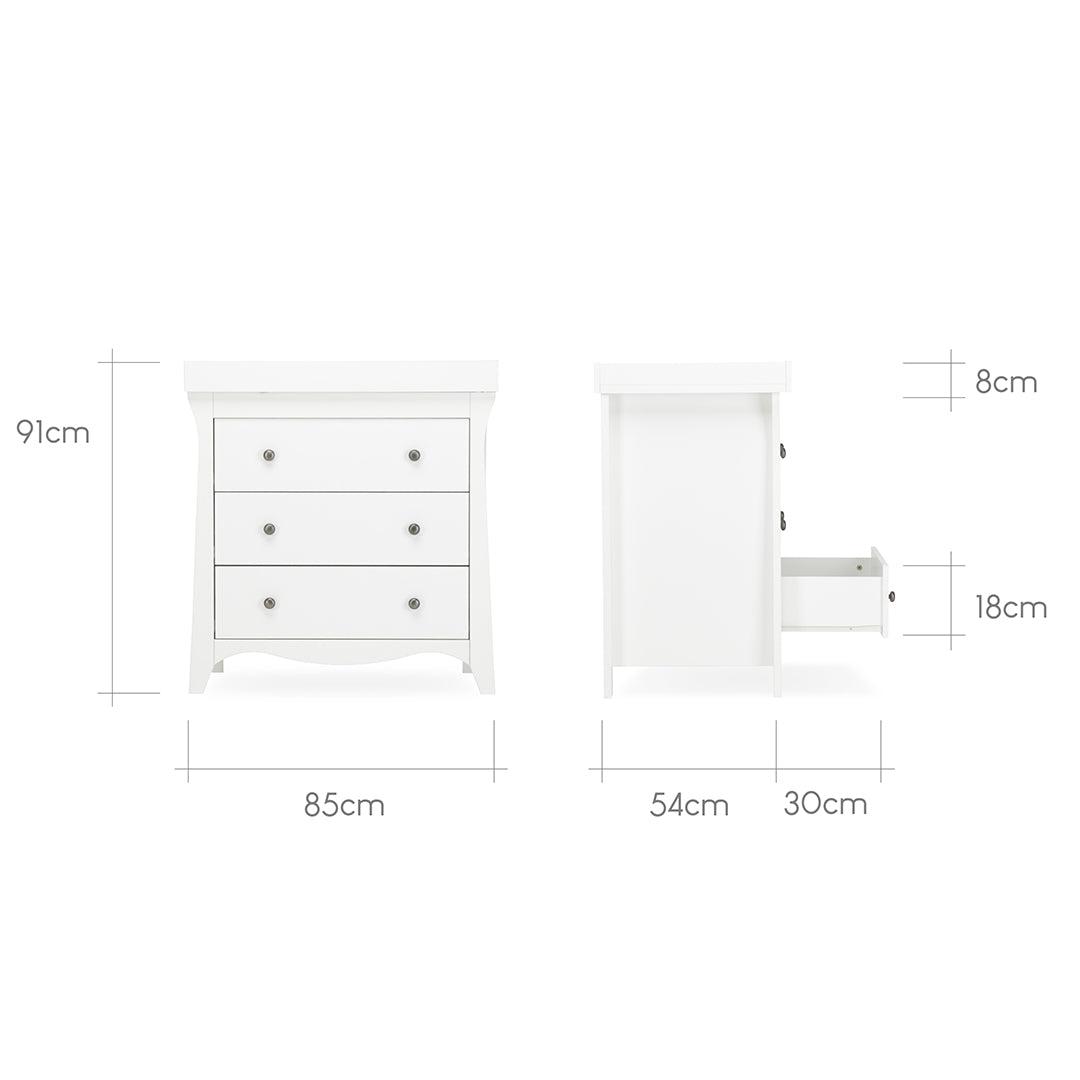  CuddleCo Clara 3-Drawer Dresser + Changer - White、mySite、merchandisen
